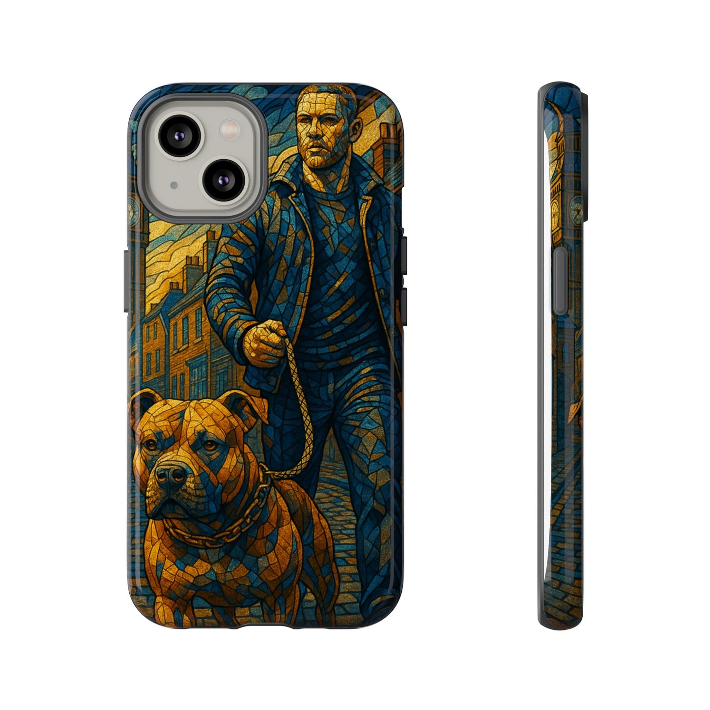 Bold Art Phone Case - Tough Cases for Dog Lovers, Unique Gift for Pet Owners, Phone Accessories for Him, Vibrant Dog Design, Stylish [...]Urban Mosaic Pitbull iPhone Case