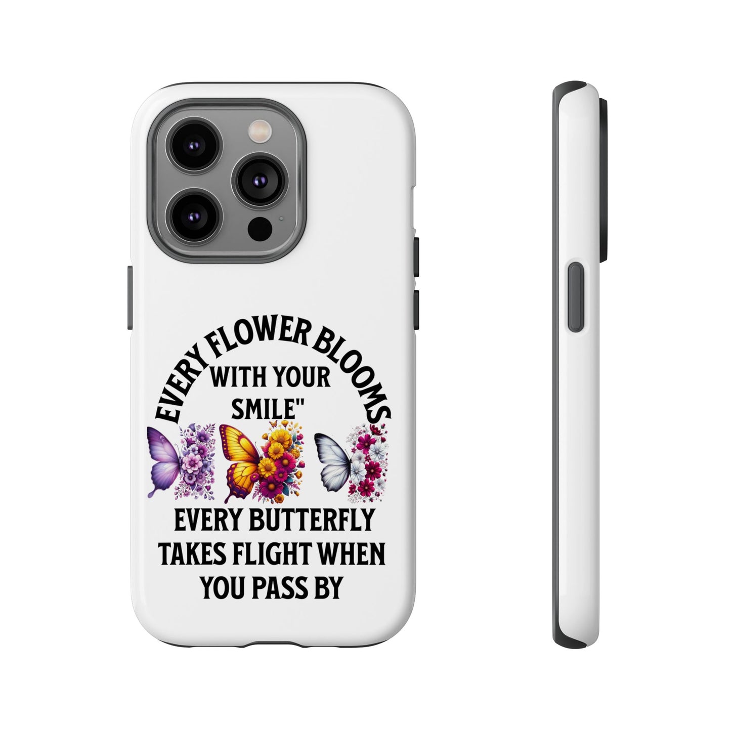 Butterfly Phone Case - Inspirational Floral Design, Perfect Gift for Nature Lovers, Birthdays, and Encouragement