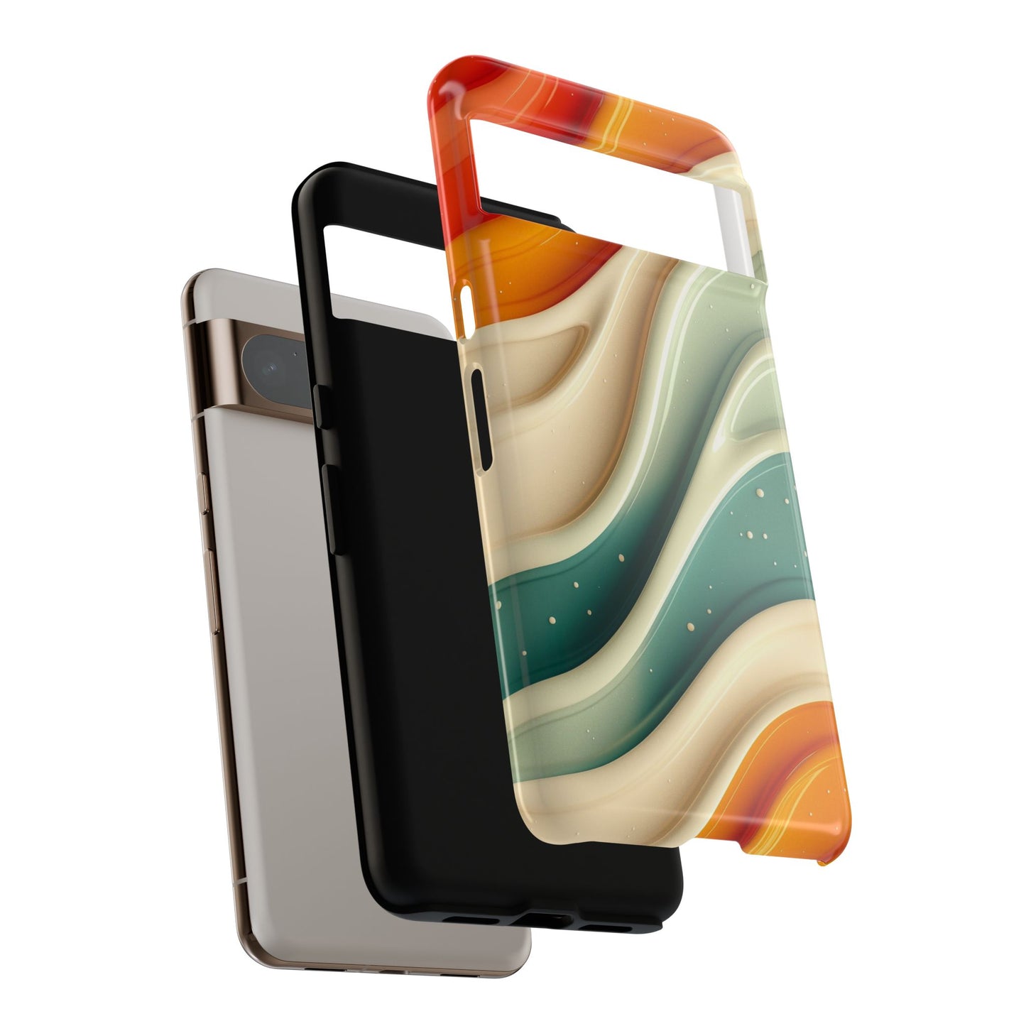 Retro Phone Case, Abstract Floral Design, Trendy Mobile Cover, Modern Tech Accessories, Gift for Her