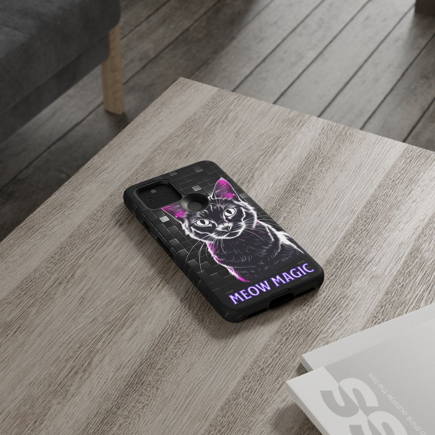 Cat Phone Case - Meow Magic, Cute Cat Lover Gift, Cat Mom Accessory, Pet-Themed Phone Cover, Stylish Cat Art Case