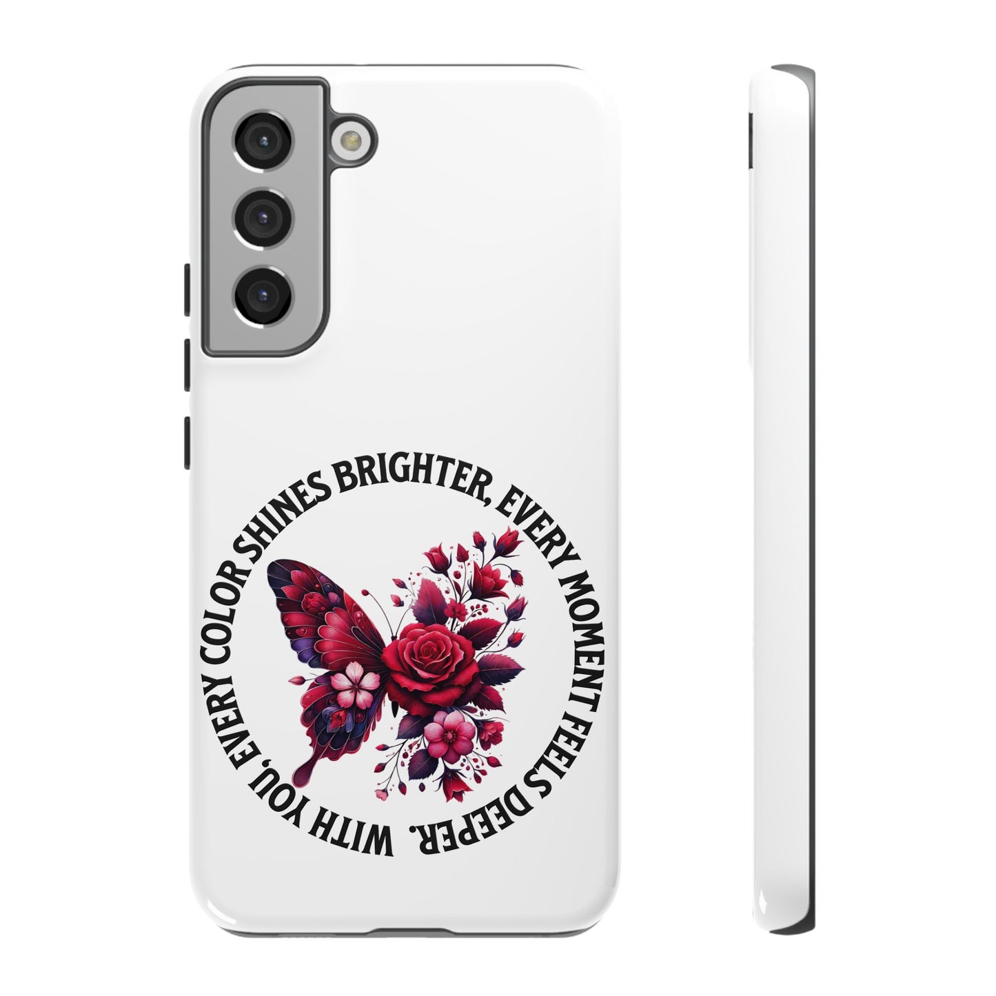 Artistic Phone Case with Butterfly and Quote, Gift for Nature Lovers, Stylish Accessory for All Occasions, Trendy Phone Cover, Floral [...]