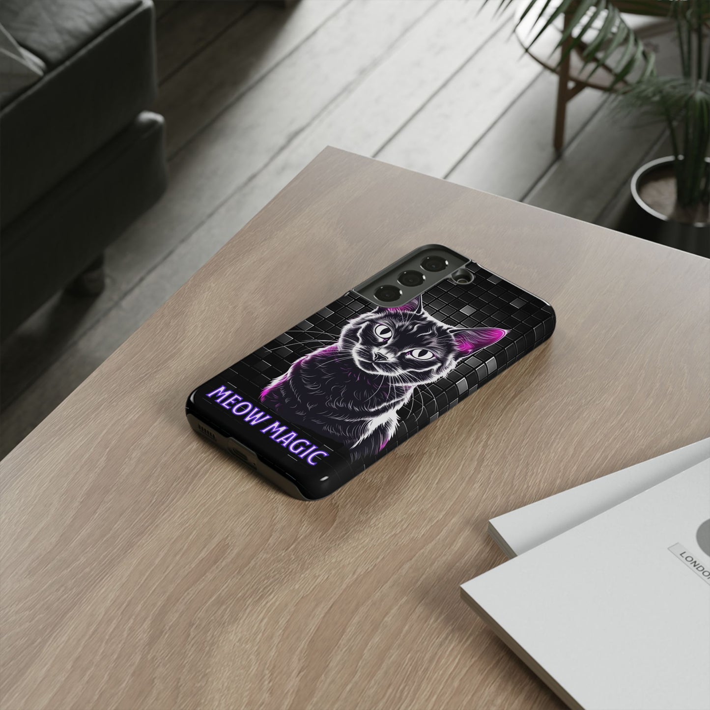 Cat Phone Case - Meow Magic, Cute Cat Lover Gift, Cat Mom Accessory, Pet-Themed Phone Cover, Stylish Cat Art Case