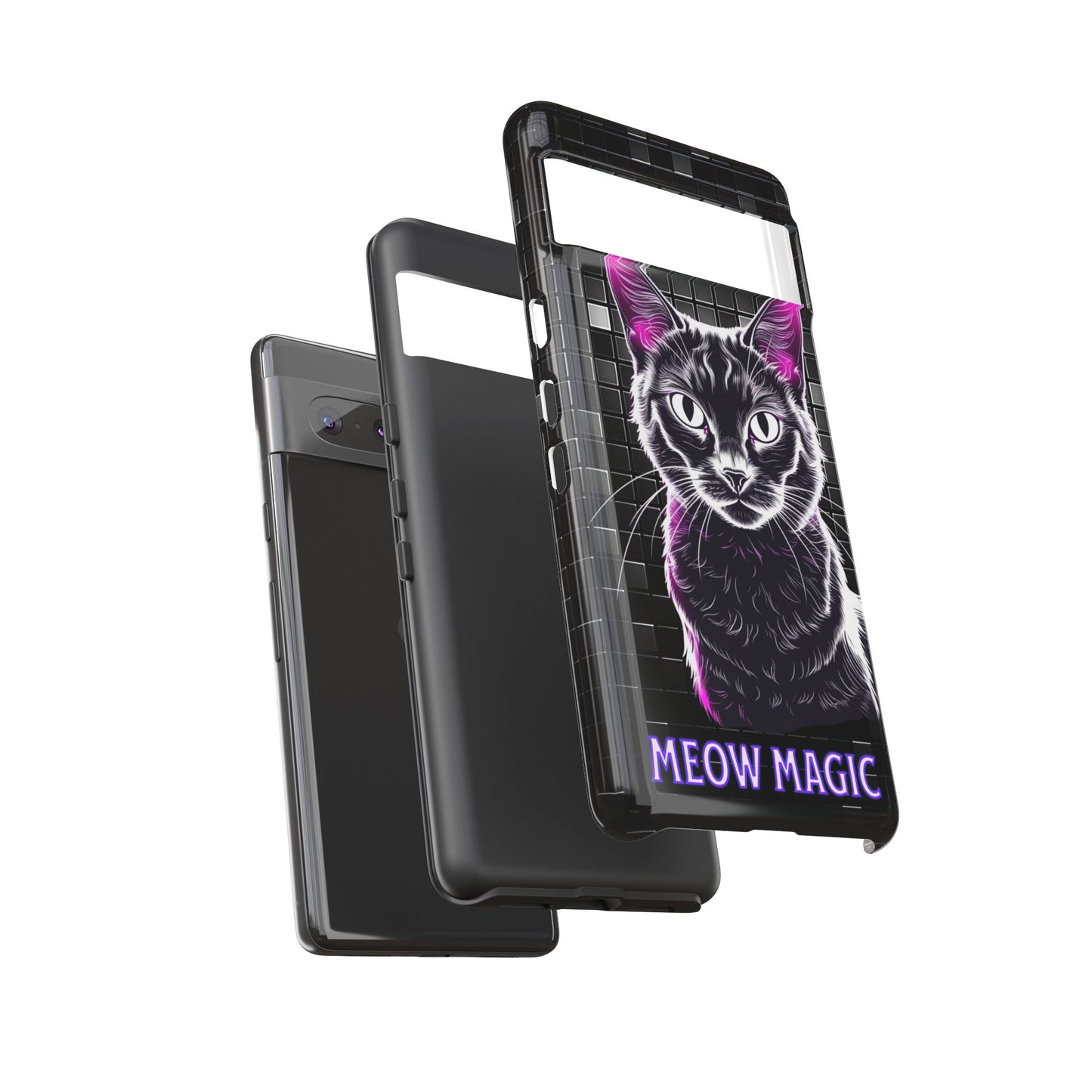 Cat Phone Case - Meow Magic, Cute Cat Lover Gift, Cat Mom Accessory, Pet-Themed Phone Cover, Stylish Cat Art Case