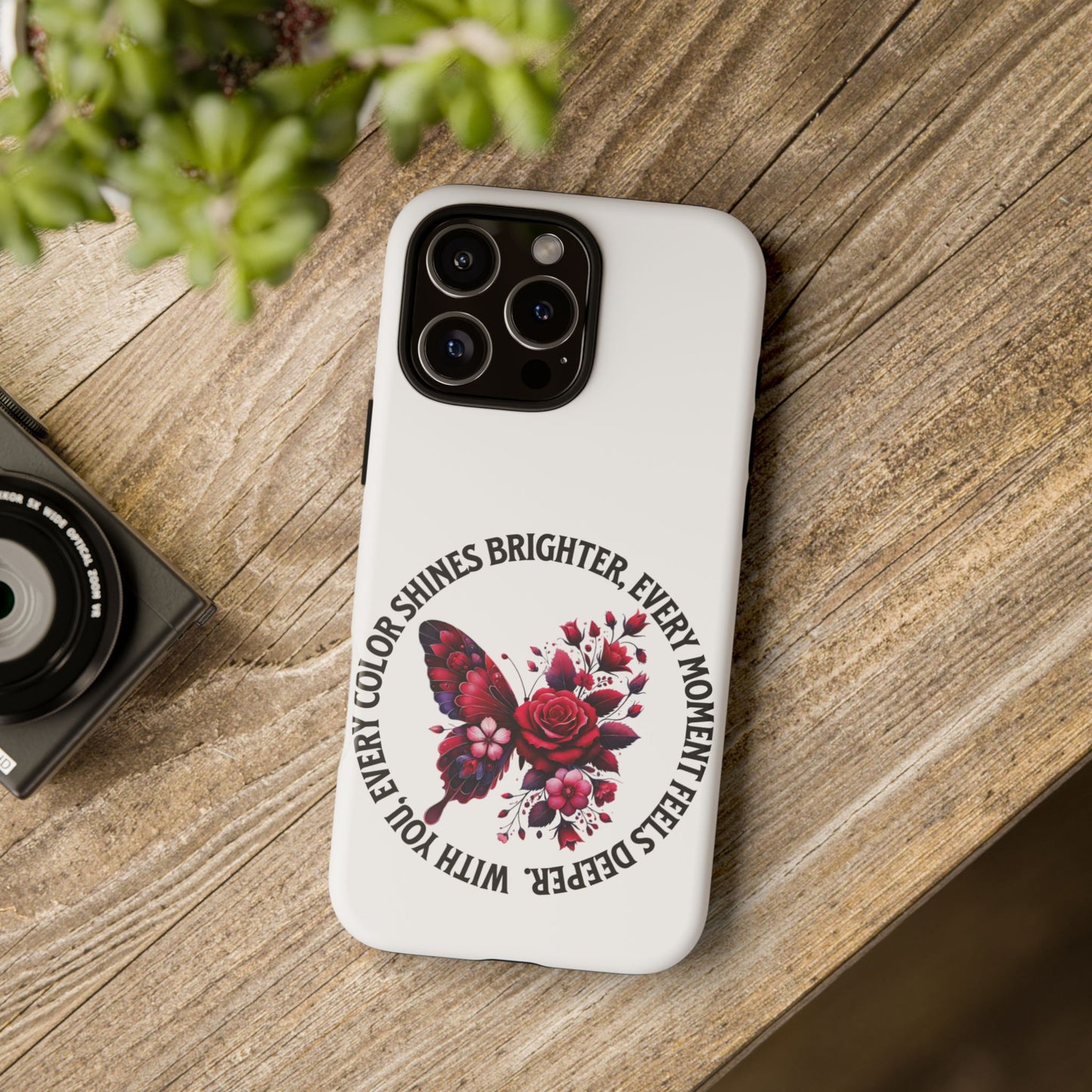 Artistic Phone Case with Butterfly and Quote, Gift for Nature Lovers, Stylish Accessory for All Occasions, Trendy Phone Cover, Floral [...]
