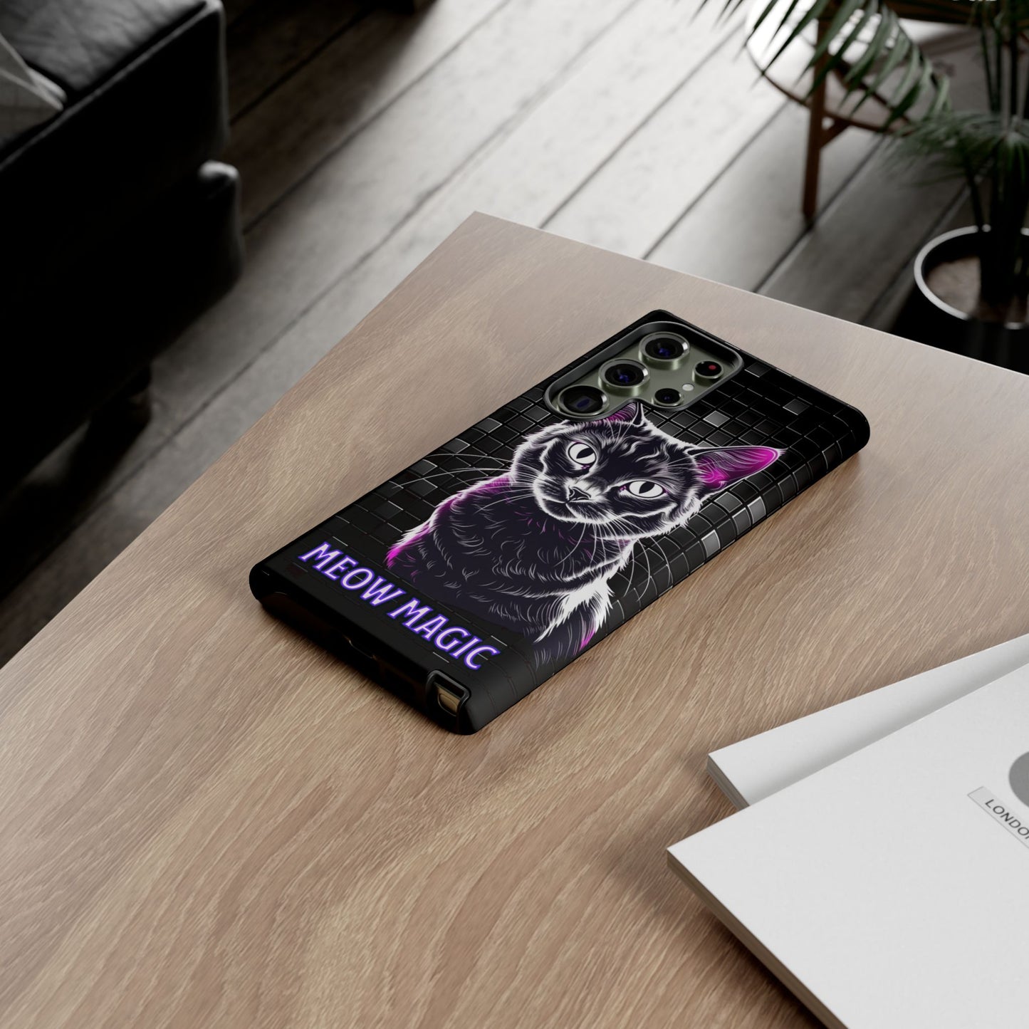 Cat Phone Case - Meow Magic, Cute Cat Lover Gift, Cat Mom Accessory, Pet-Themed Phone Cover, Stylish Cat Art Case