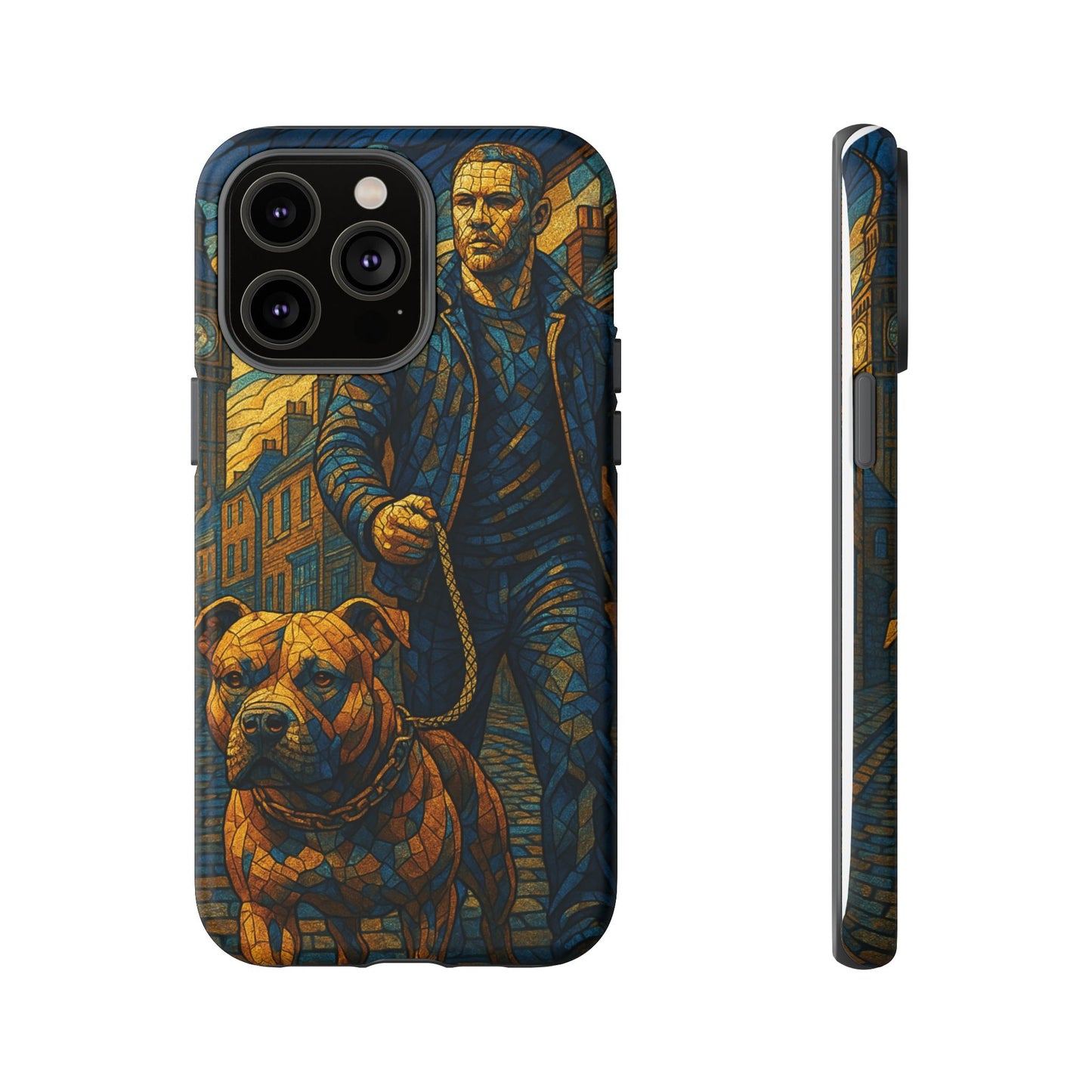Bold Art Phone Case - Tough Cases for Dog Lovers, Unique Gift for Pet Owners, Phone Accessories for Him, Vibrant Dog Design, Stylish [...]Urban Mosaic Pitbull iPhone Case