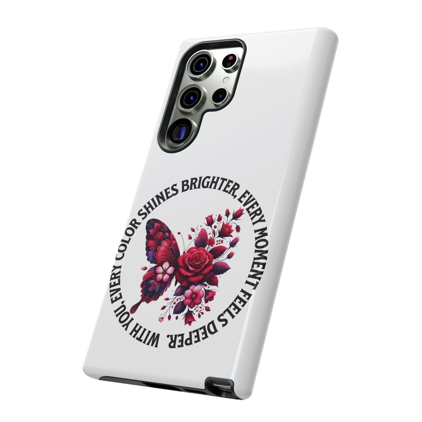 Artistic Phone Case with Butterfly and Quote, Gift for Nature Lovers, Stylish Accessory for All Occasions, Trendy Phone Cover, Floral [...]