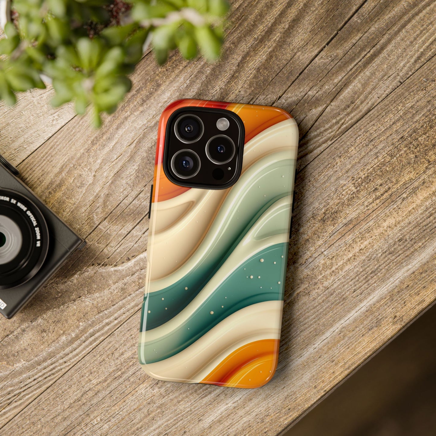 Retro Phone Case, Abstract Floral Design, Trendy Mobile Cover, Modern Tech Accessories, Gift for Her