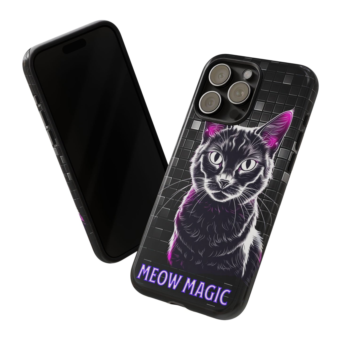 Cat Phone Case - Meow Magic, Cute Cat Lover Gift, Cat Mom Accessory, Pet-Themed Phone Cover, Stylish Cat Art Case