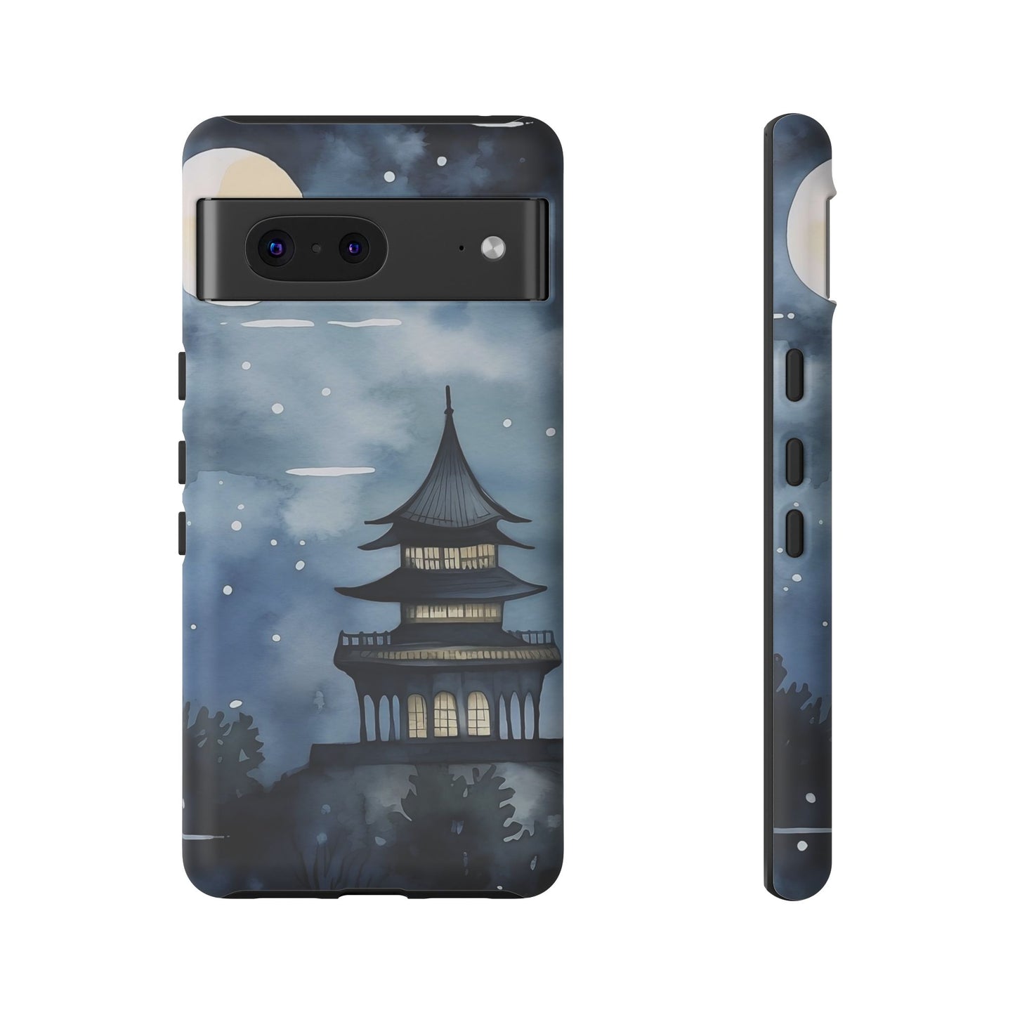 Winter Themed Phone Case, Night Sky Cell Phone Cover, Cozy Snowy Scene, Gift for Nature Lovers, Customizable Case