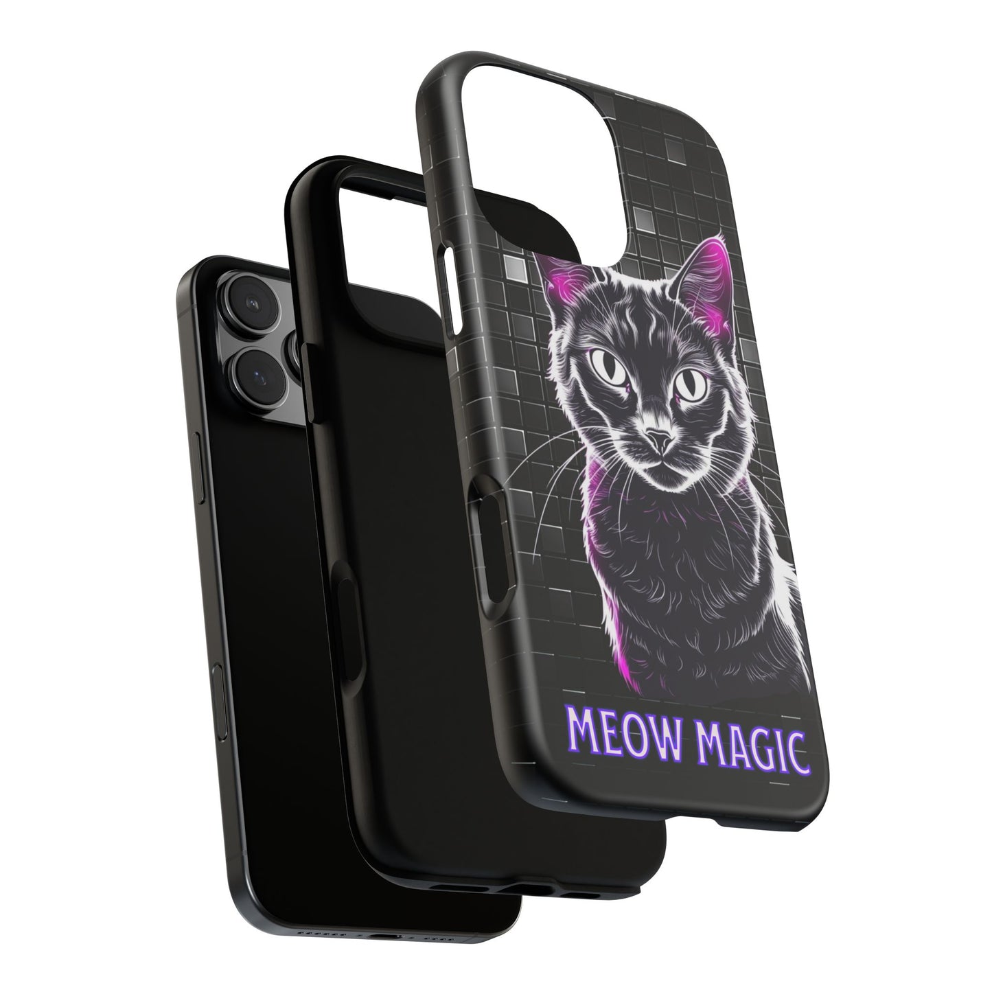Cat Phone Case - Meow Magic, Cute Cat Lover Gift, Cat Mom Accessory, Pet-Themed Phone Cover, Stylish Cat Art Case
