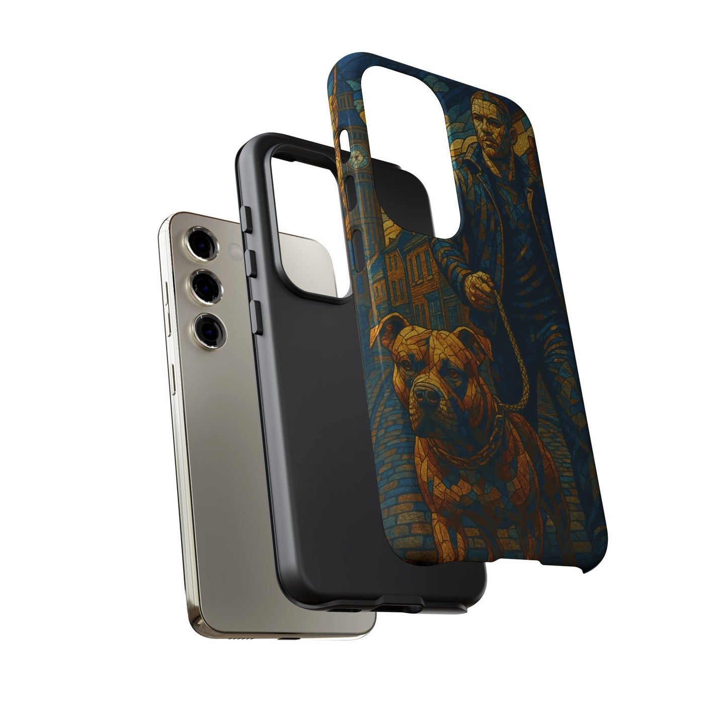 Bold Art Phone Case - Tough Cases for Dog Lovers, Unique Gift for Pet Owners, Phone Accessories for Him, Vibrant Dog Design, Stylish [...]Urban Mosaic Pitbull iPhone Case