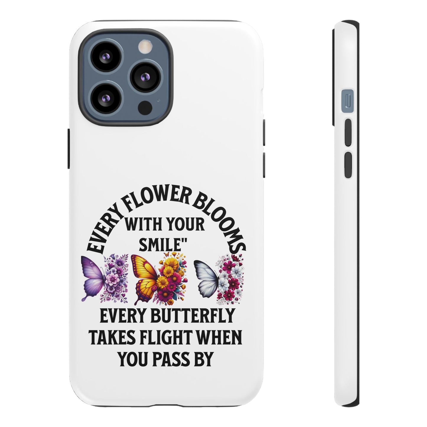 Butterfly Phone Case - Inspirational Floral Design, Perfect Gift for Nature Lovers, Birthdays, and Encouragement