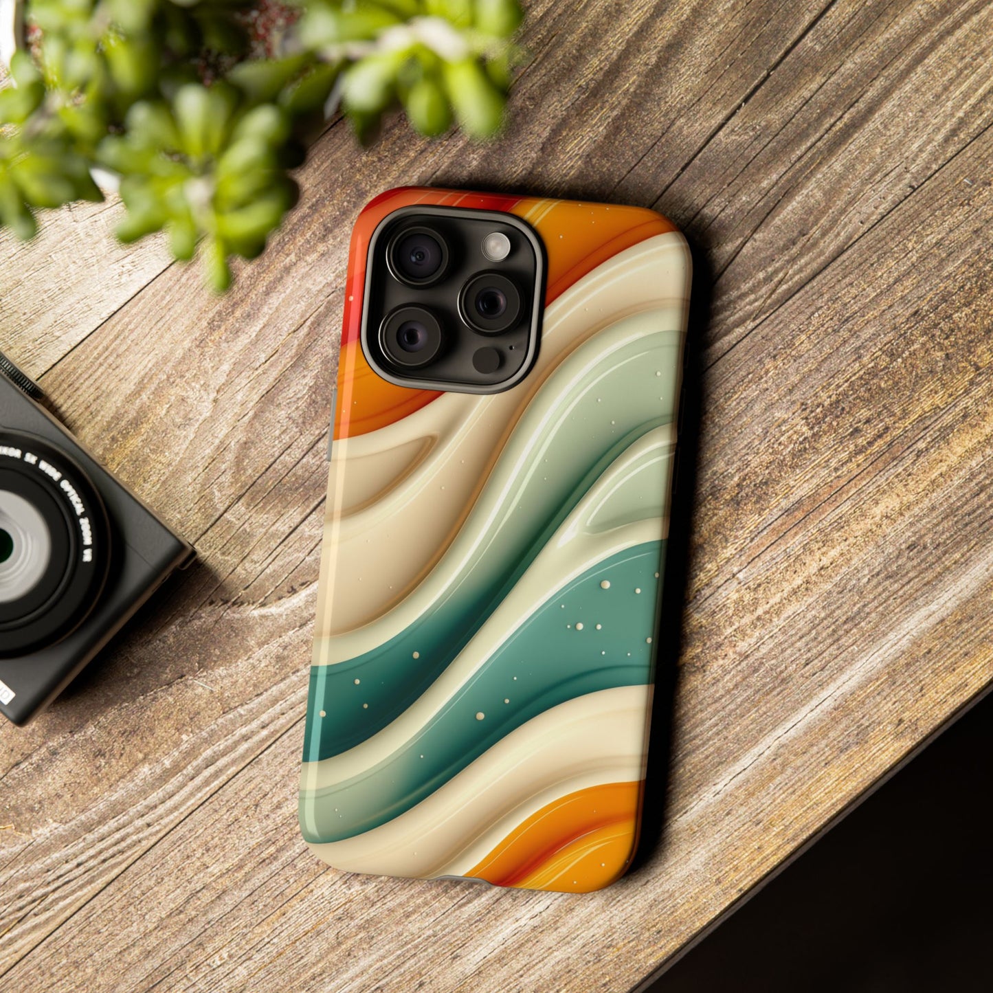 Retro Phone Case, Abstract Floral Design, Trendy Mobile Cover, Modern Tech Accessories, Gift for Her