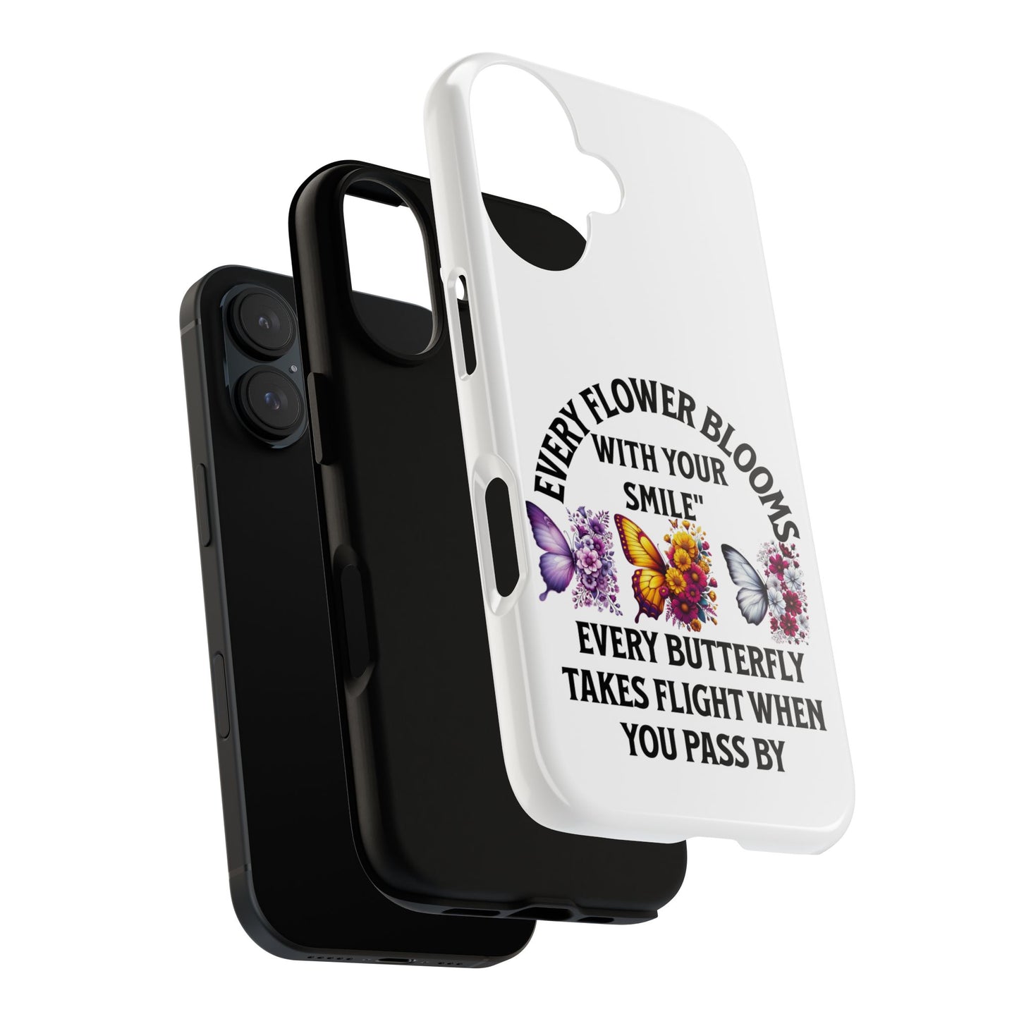 Butterfly Phone Case - Inspirational Floral Design, Perfect Gift for Nature Lovers, Birthdays, and Encouragement