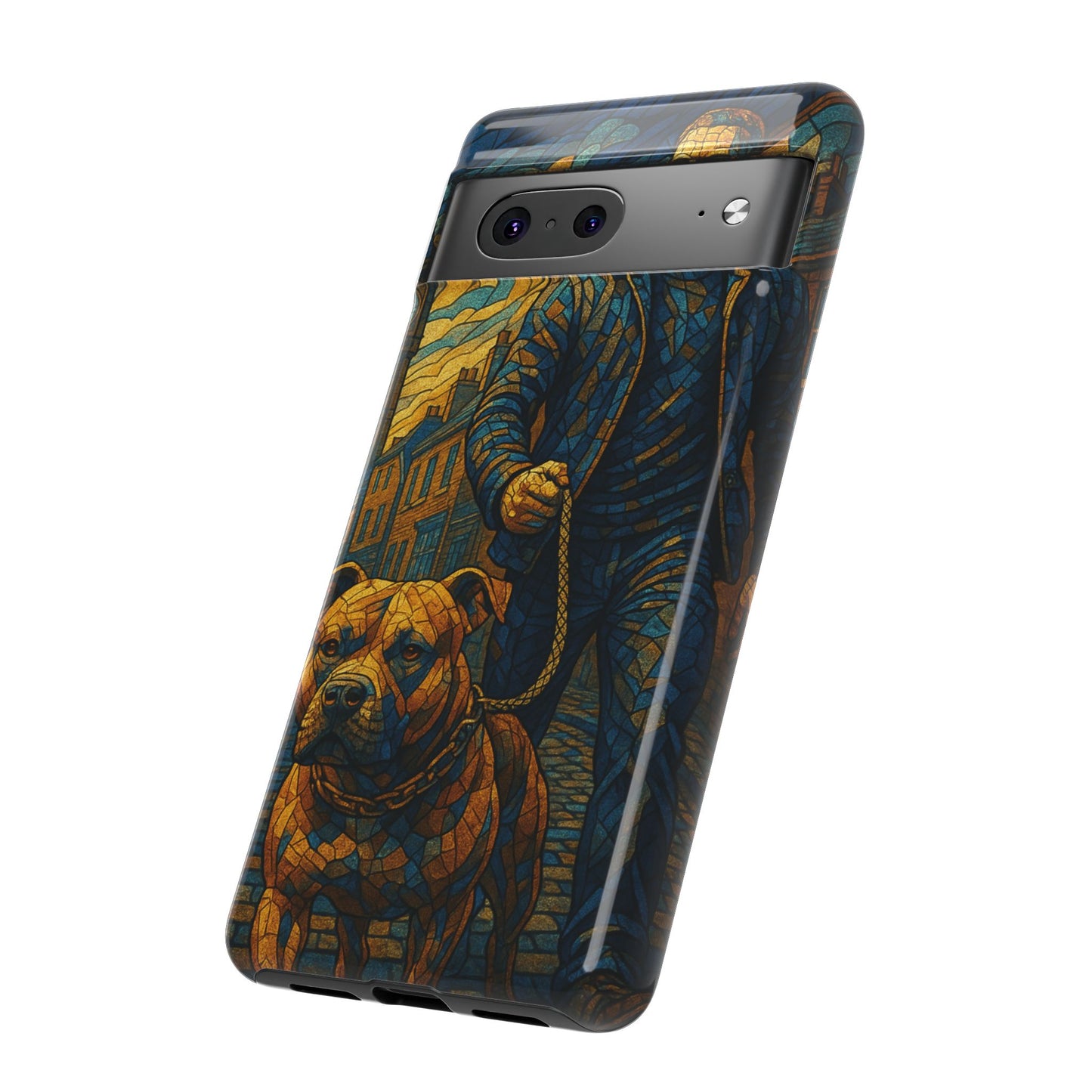 Bold Art Phone Case - Tough Cases for Dog Lovers, Unique Gift for Pet Owners, Phone Accessories for Him, Vibrant Dog Design, Stylish [...]Urban Mosaic Pitbull iPhone Case