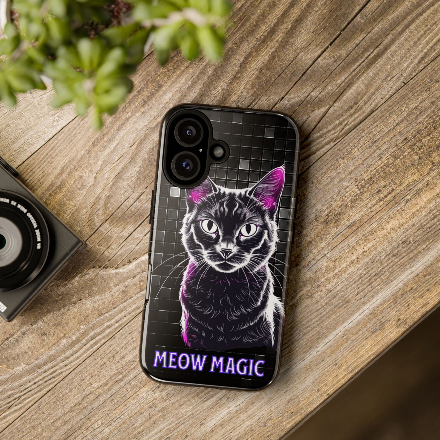 Cat Phone Case - Meow Magic, Cute Cat Lover Gift, Cat Mom Accessory, Pet-Themed Phone Cover, Stylish Cat Art Case
