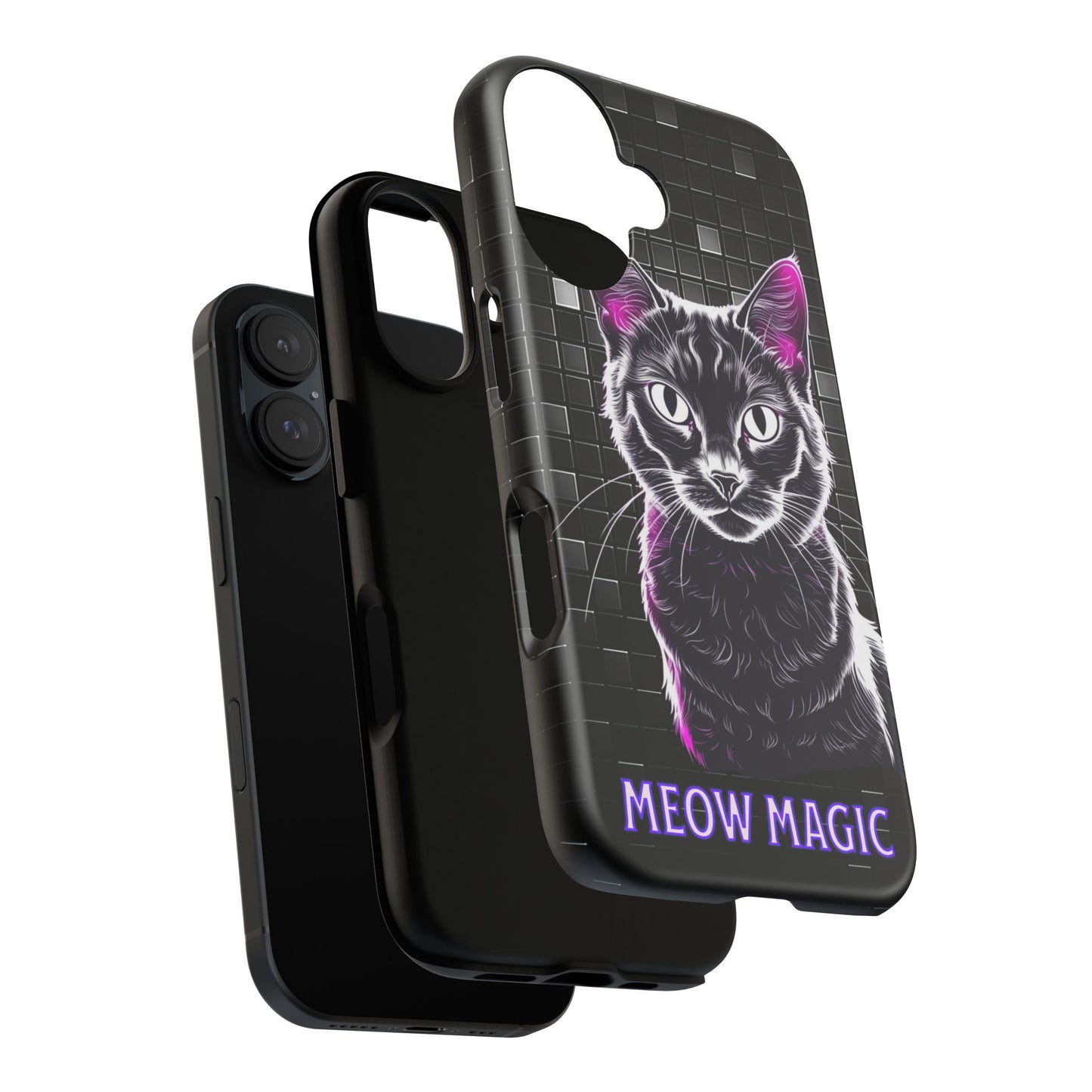 Cat Phone Case - Meow Magic, Cute Cat Lover Gift, Cat Mom Accessory, Pet-Themed Phone Cover, Stylish Cat Art Case