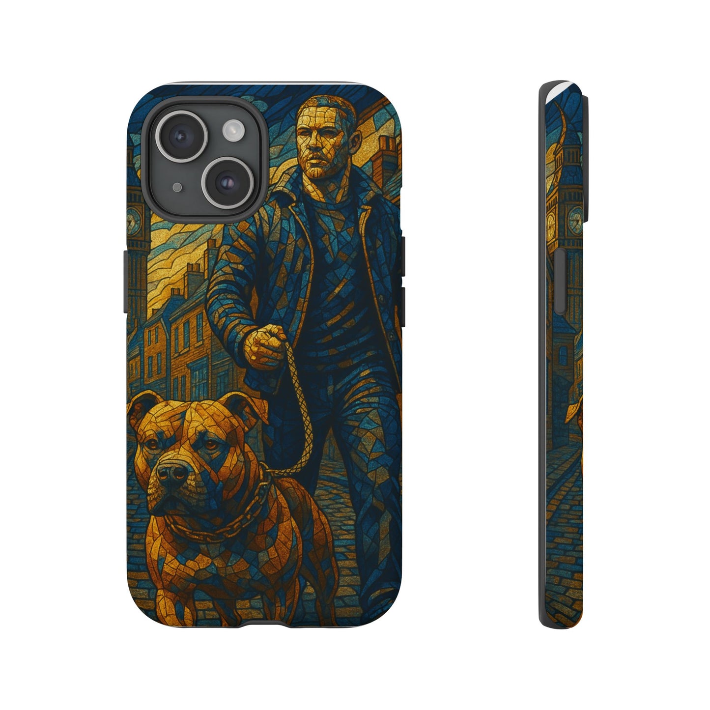 Bold Art Phone Case - Tough Cases for Dog Lovers, Unique Gift for Pet Owners, Phone Accessories for Him, Vibrant Dog Design, Stylish [...]Urban Mosaic Pitbull iPhone Case