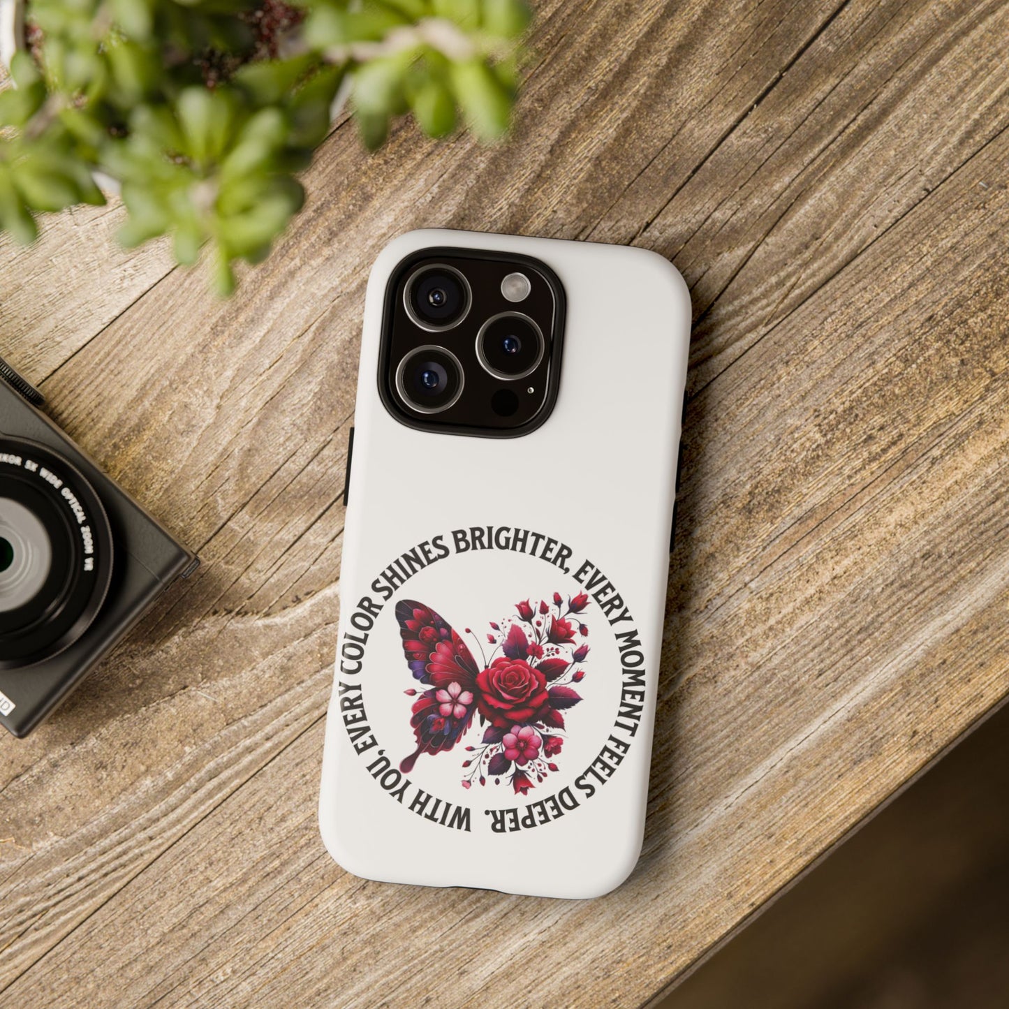 Artistic Phone Case with Butterfly and Quote, Gift for Nature Lovers, Stylish Accessory for All Occasions, Trendy Phone Cover, Floral [...]