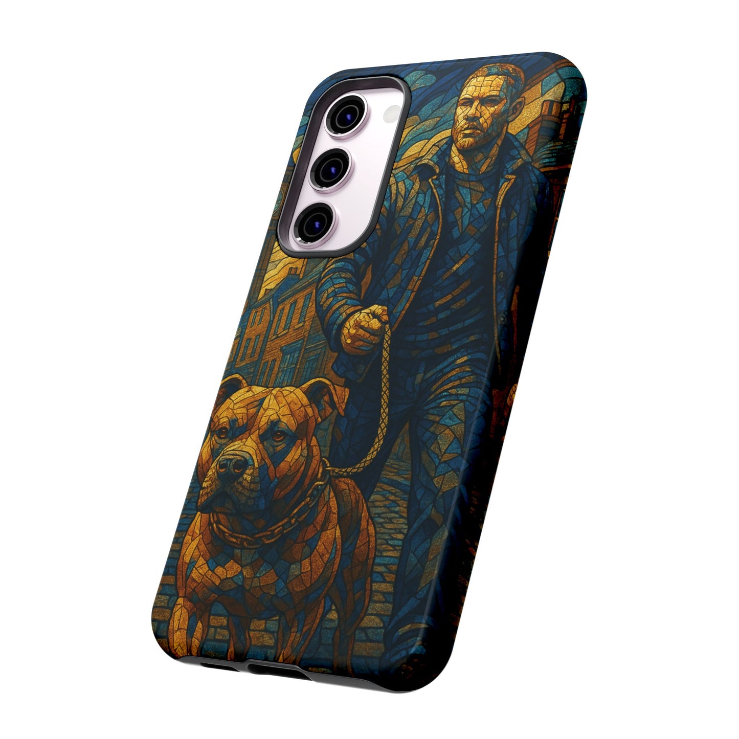 Bold Art Phone Case - Tough Cases for Dog Lovers, Unique Gift for Pet Owners, Phone Accessories for Him, Vibrant Dog Design, Stylish [...]Urban Mosaic Pitbull iPhone Case