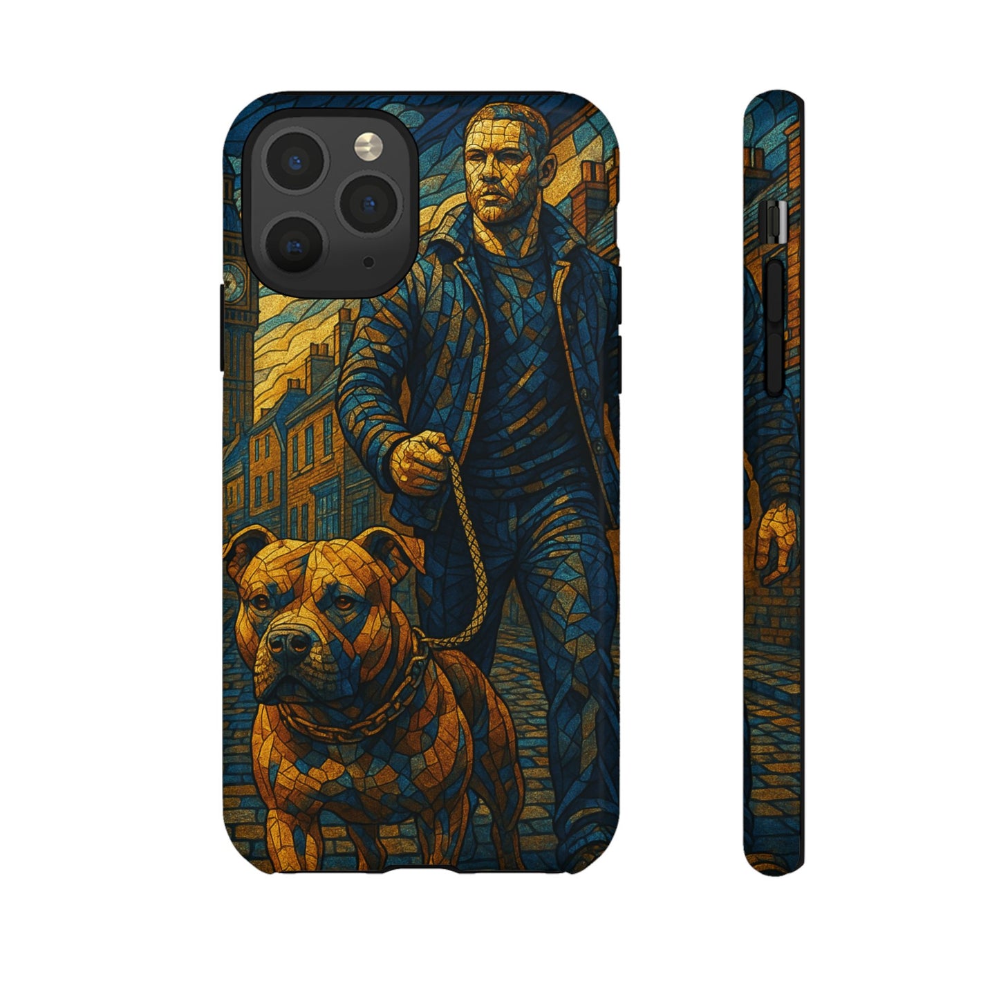 Bold Art Phone Case - Tough Cases for Dog Lovers, Unique Gift for Pet Owners, Phone Accessories for Him, Vibrant Dog Design, Stylish [...]Urban Mosaic Pitbull iPhone Case