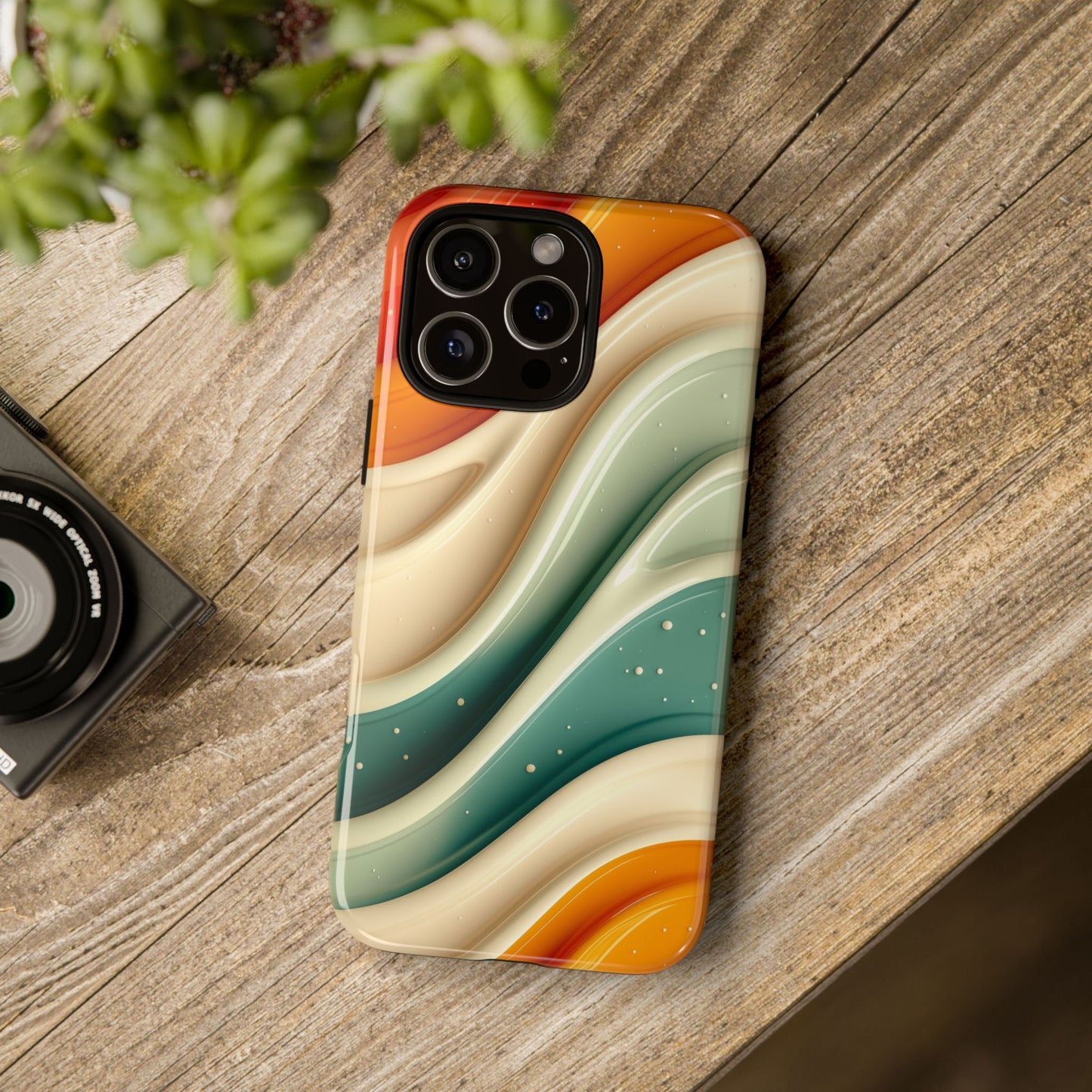 Retro Phone Case, Abstract Floral Design, Trendy Mobile Cover, Modern Tech Accessories, Gift for Her