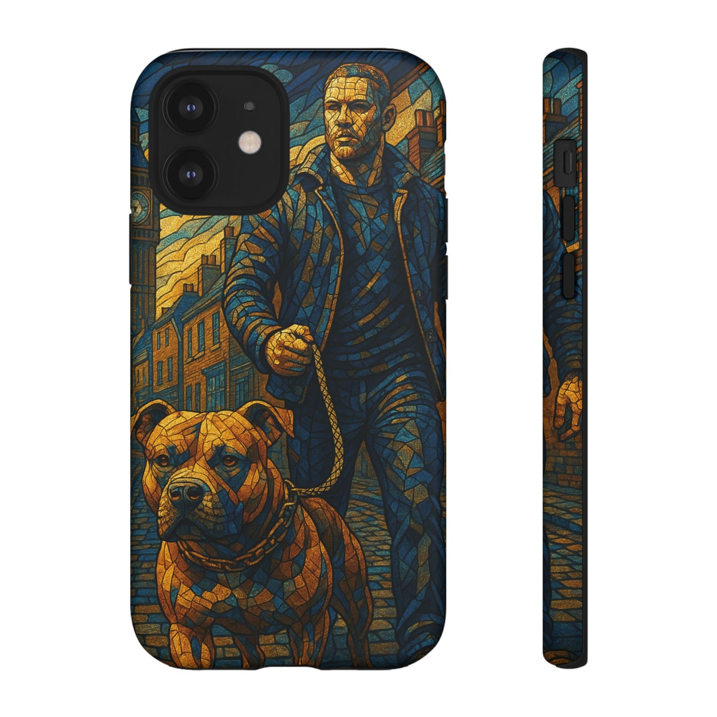 Bold Art Phone Case - Tough Cases for Dog Lovers, Unique Gift for Pet Owners, Phone Accessories for Him, Vibrant Dog Design, Stylish [...]Urban Mosaic Pitbull iPhone Case