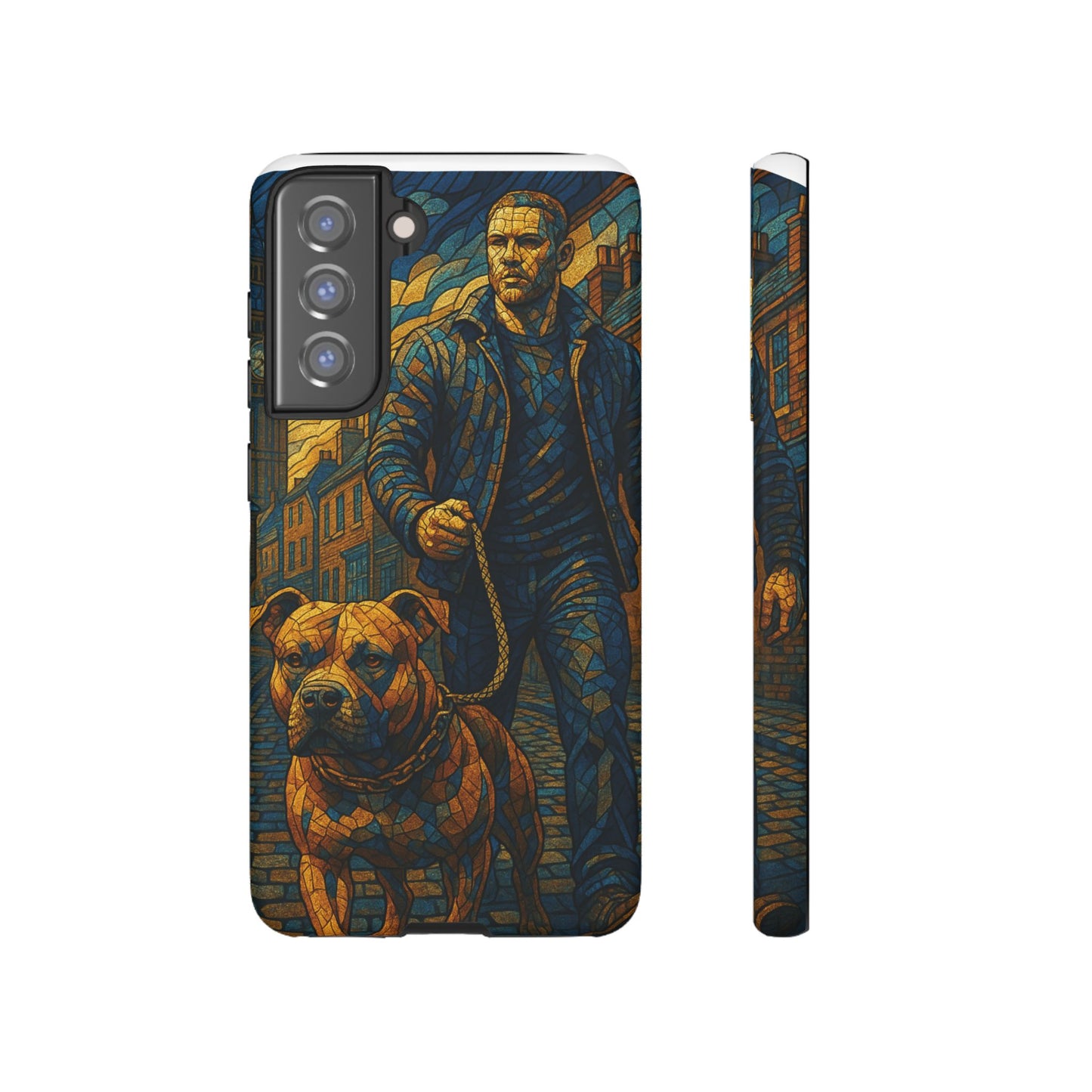 Bold Art Phone Case - Tough Cases for Dog Lovers, Unique Gift for Pet Owners, Phone Accessories for Him, Vibrant Dog Design, Stylish [...]Urban Mosaic Pitbull iPhone Case