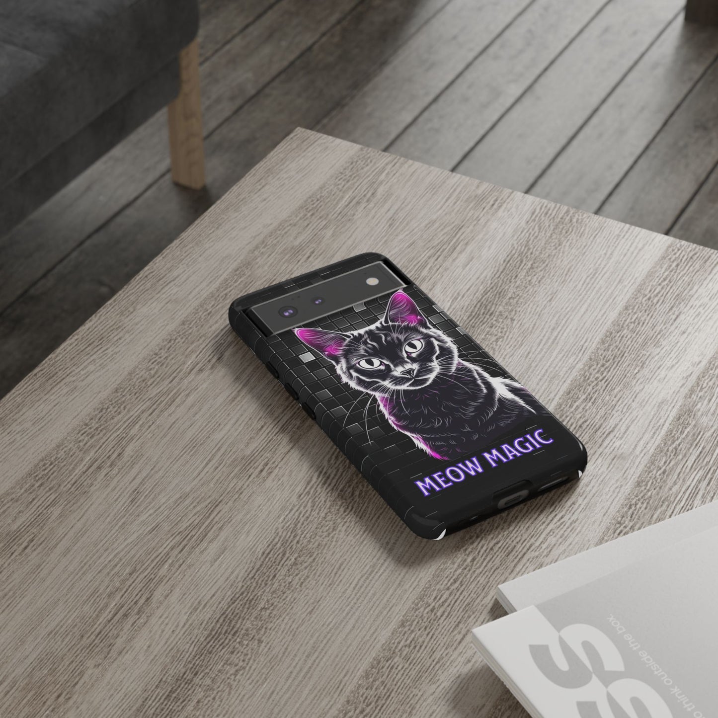Cat Phone Case - Meow Magic, Cute Cat Lover Gift, Cat Mom Accessory, Pet-Themed Phone Cover, Stylish Cat Art Case