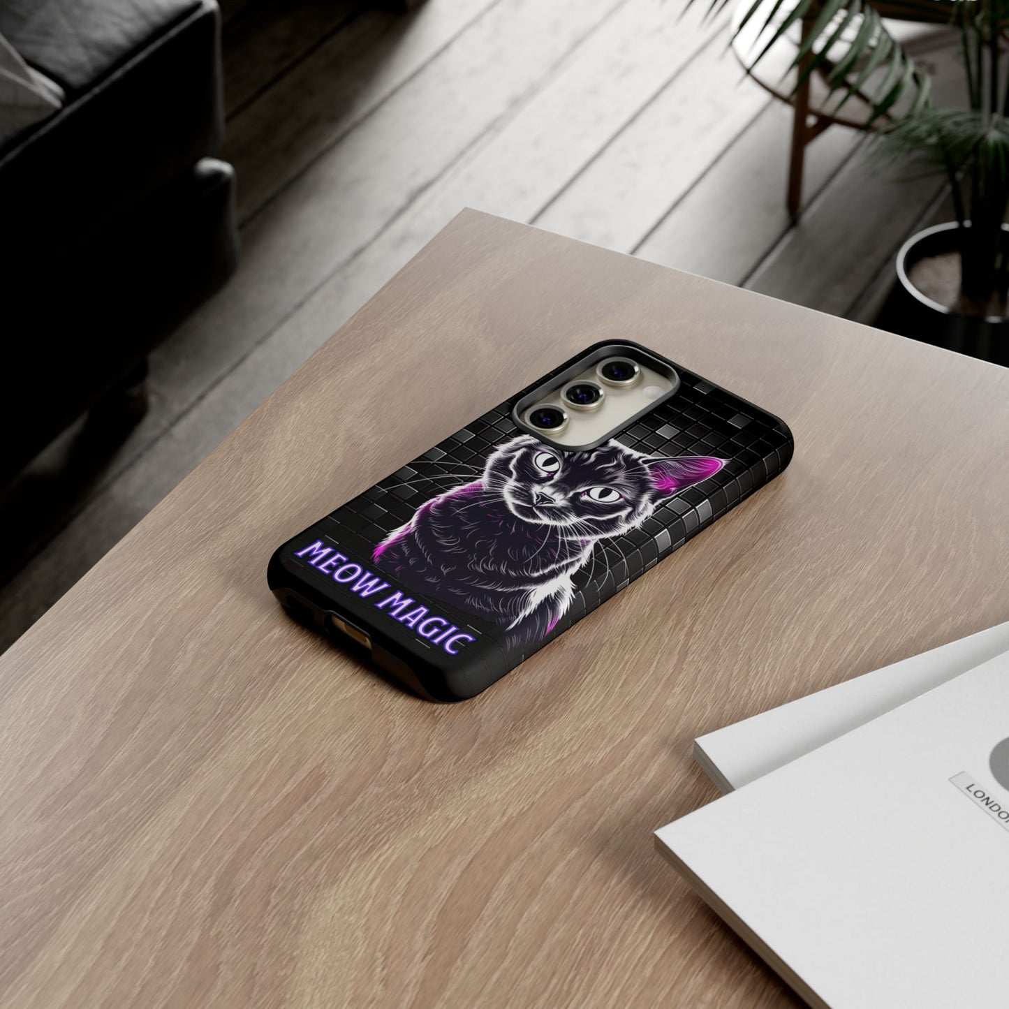 Cat Phone Case - Meow Magic, Cute Cat Lover Gift, Cat Mom Accessory, Pet-Themed Phone Cover, Stylish Cat Art Case
