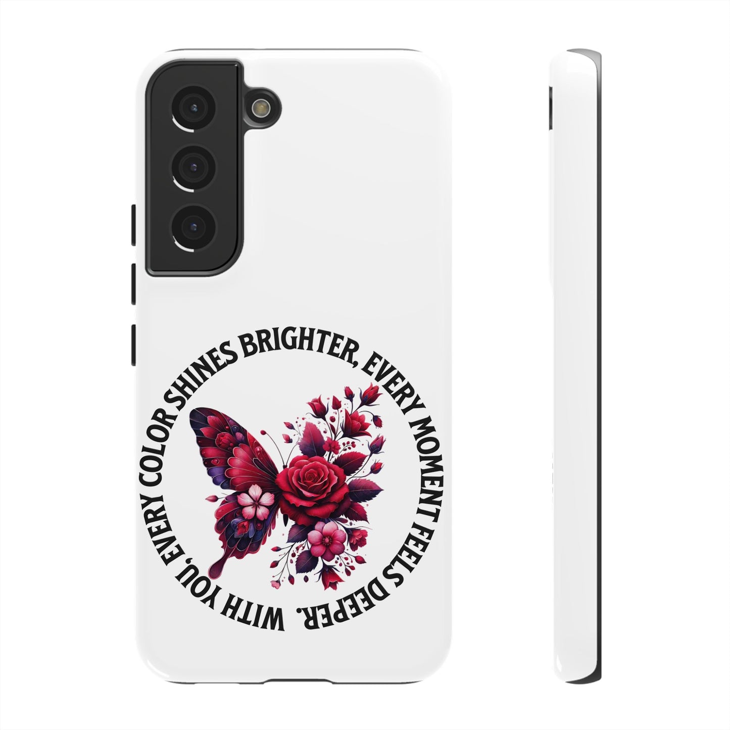 Artistic Phone Case with Butterfly and Quote, Gift for Nature Lovers, Stylish Accessory for All Occasions, Trendy Phone Cover, Floral [...]
