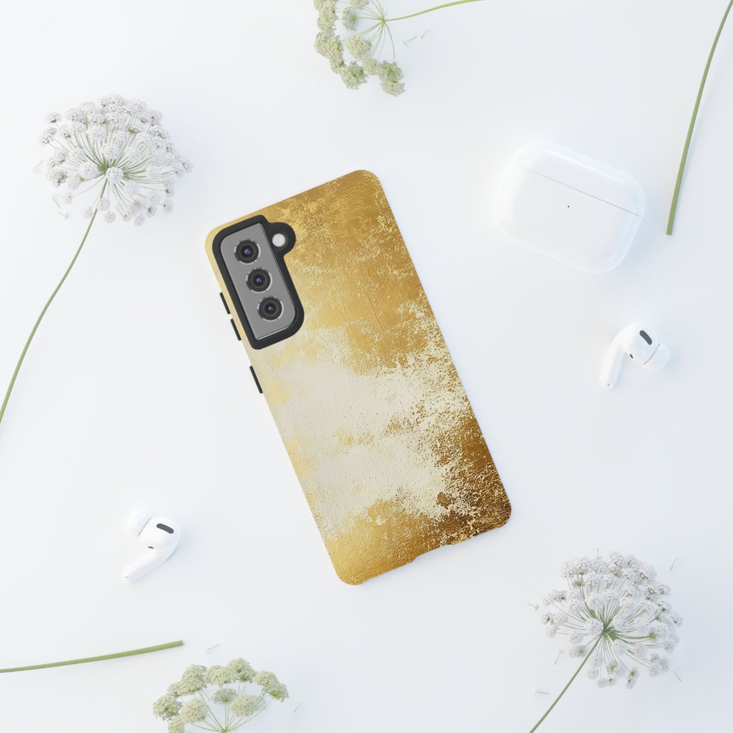 Stylish Phone Case - Gold Texture, Tough Cases, Protective Cover, Gift for Him, Glamorous Phone Accessory
