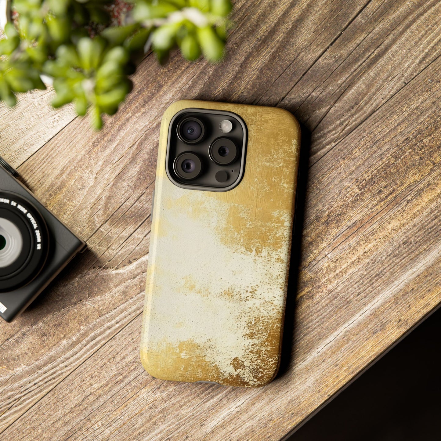 Stylish Phone Case - Gold Texture, Tough Cases, Protective Cover, Gift for Him, Glamorous Phone Accessory