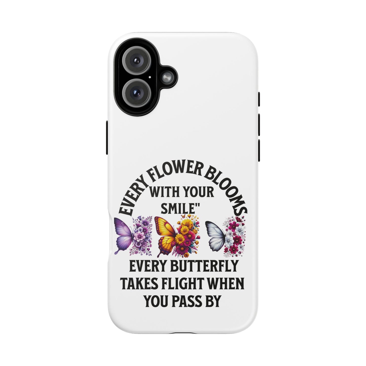 Butterfly Phone Case - Inspirational Floral Design, Perfect Gift for Nature Lovers, Birthdays, and Encouragement