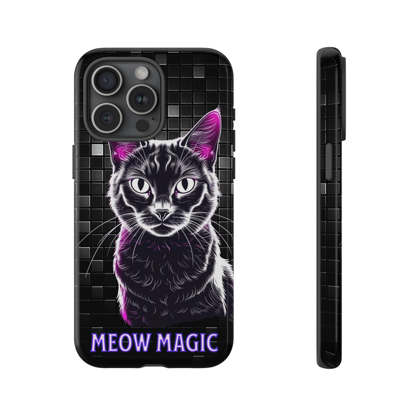 Cat Phone Case - Meow Magic, Cute Cat Lover Gift, Cat Mom Accessory, Pet-Themed Phone Cover, Stylish Cat Art Case