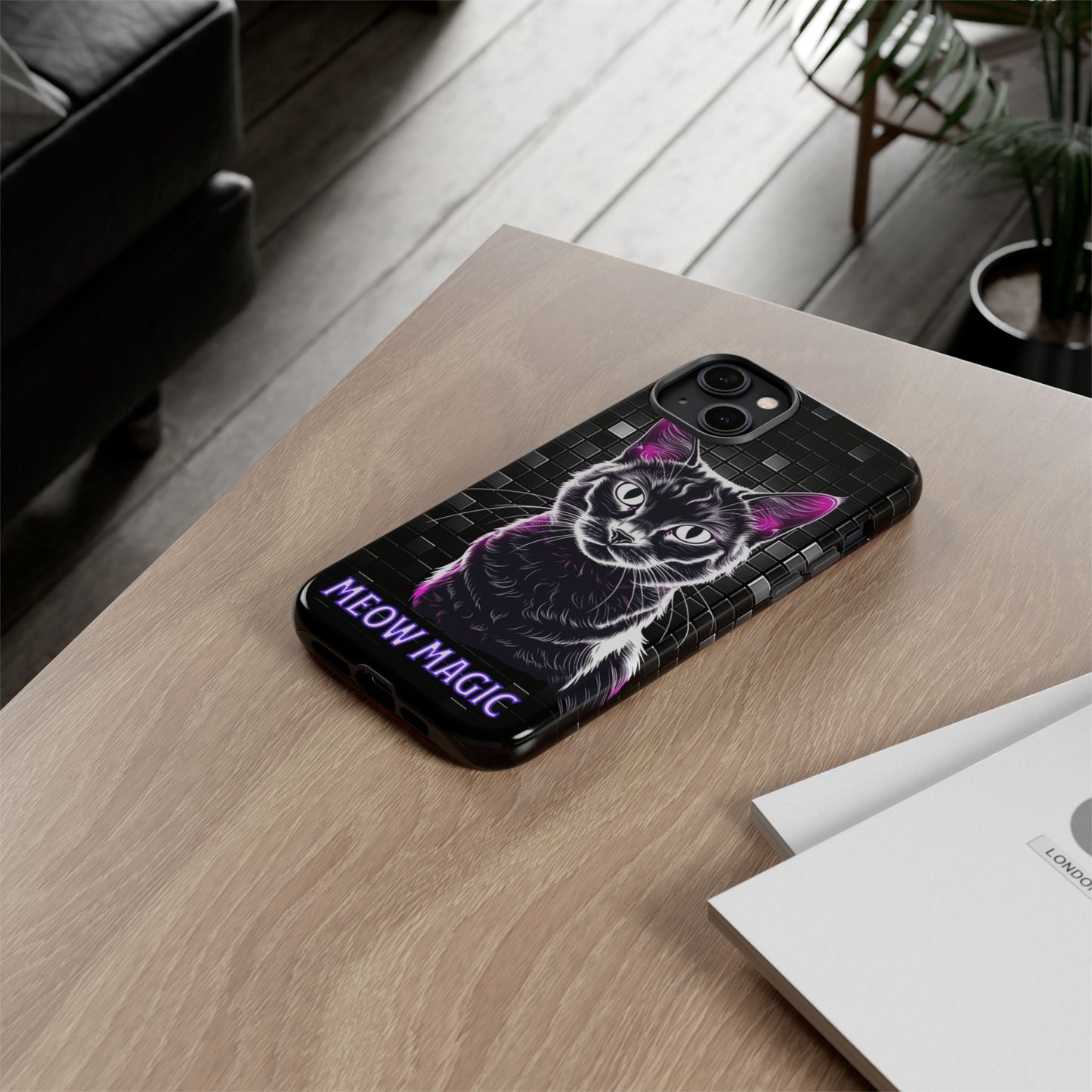 Cat Phone Case - Meow Magic, Cute Cat Lover Gift, Cat Mom Accessory, Pet-Themed Phone Cover, Stylish Cat Art Case