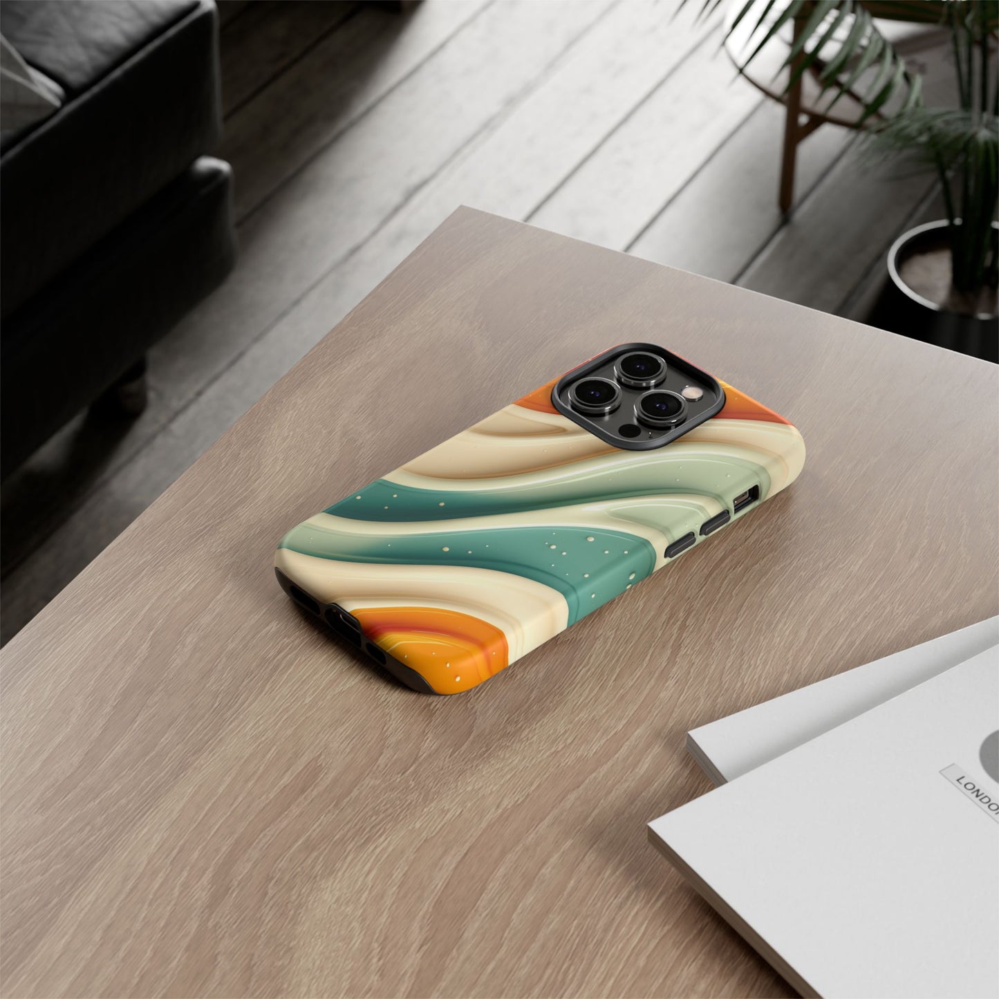 Retro Phone Case, Abstract Floral Design, Trendy Mobile Cover, Modern Tech Accessories, Gift for Her