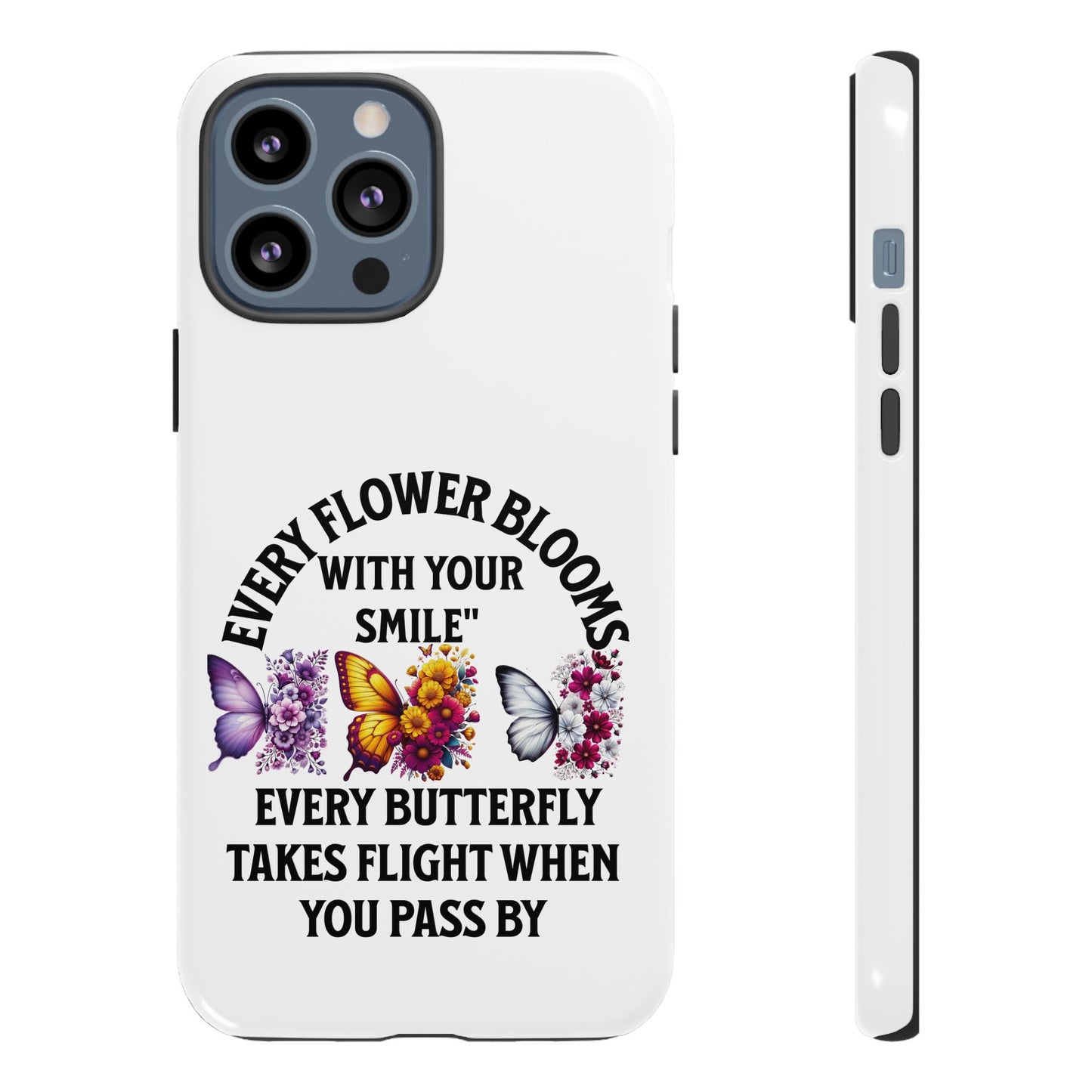 Butterfly Phone Case - Inspirational Floral Design, Perfect Gift for Nature Lovers, Birthdays, and Encouragement