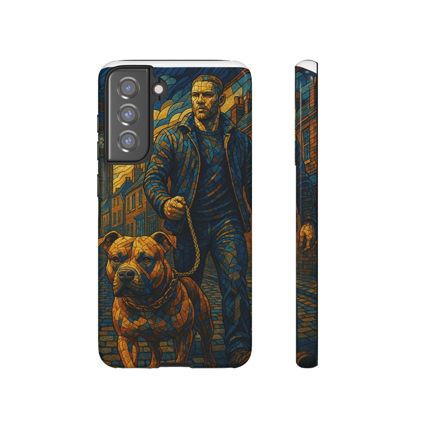 Bold Art Phone Case - Tough Cases for Dog Lovers, Unique Gift for Pet Owners, Phone Accessories for Him, Vibrant Dog Design, Stylish [...]Urban Mosaic Pitbull iPhone Case