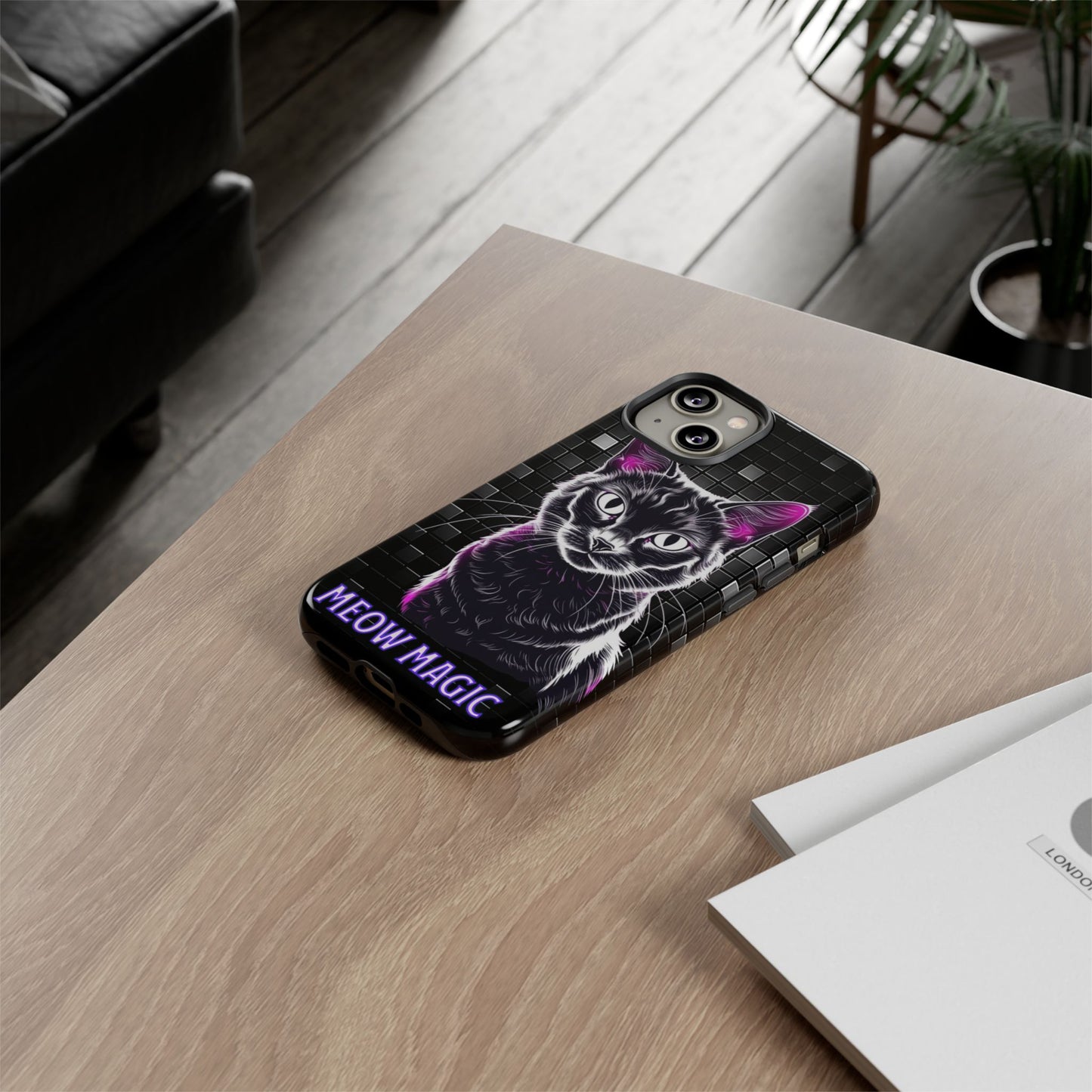 Cat Phone Case - Meow Magic, Cute Cat Lover Gift, Cat Mom Accessory, Pet-Themed Phone Cover, Stylish Cat Art Case