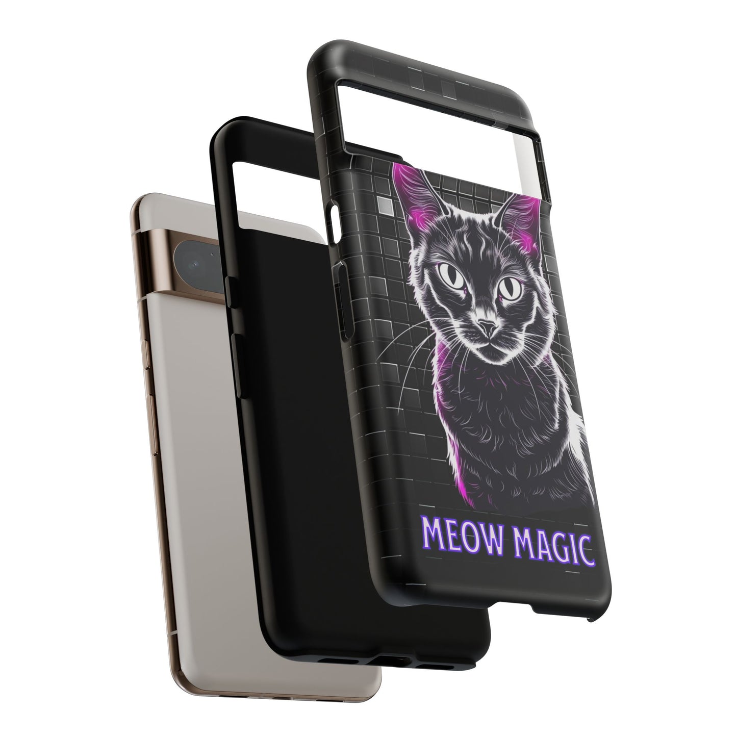 Cat Phone Case - Meow Magic, Cute Cat Lover Gift, Cat Mom Accessory, Pet-Themed Phone Cover, Stylish Cat Art Case