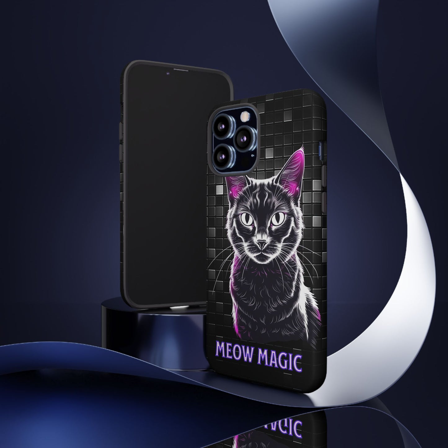 Cat Phone Case - Meow Magic, Cute Cat Lover Gift, Cat Mom Accessory, Pet-Themed Phone Cover, Stylish Cat Art Case