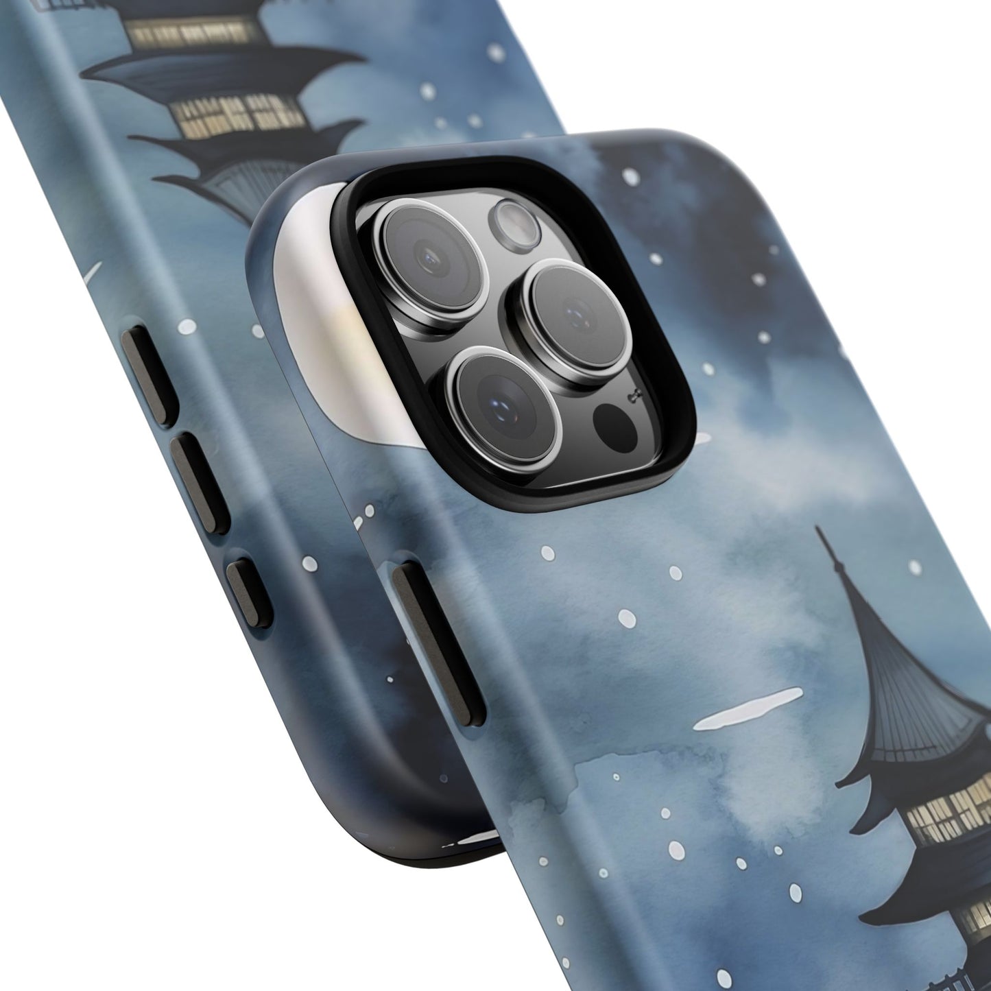 Winter Themed Phone Case, Night Sky Cell Phone Cover, Cozy Snowy Scene, Gift for Nature Lovers, Customizable Case