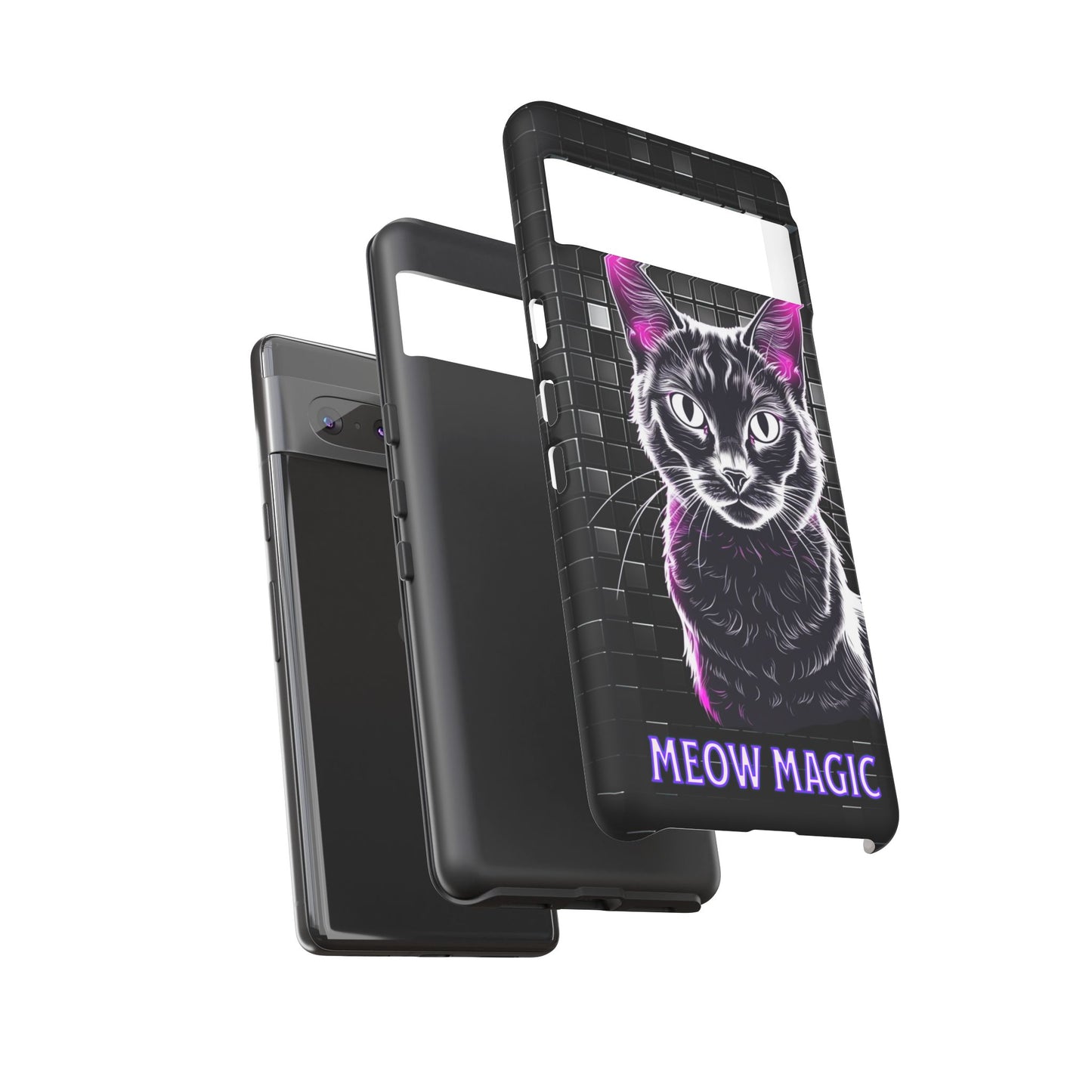Cat Phone Case - Meow Magic, Cute Cat Lover Gift, Cat Mom Accessory, Pet-Themed Phone Cover, Stylish Cat Art Case
