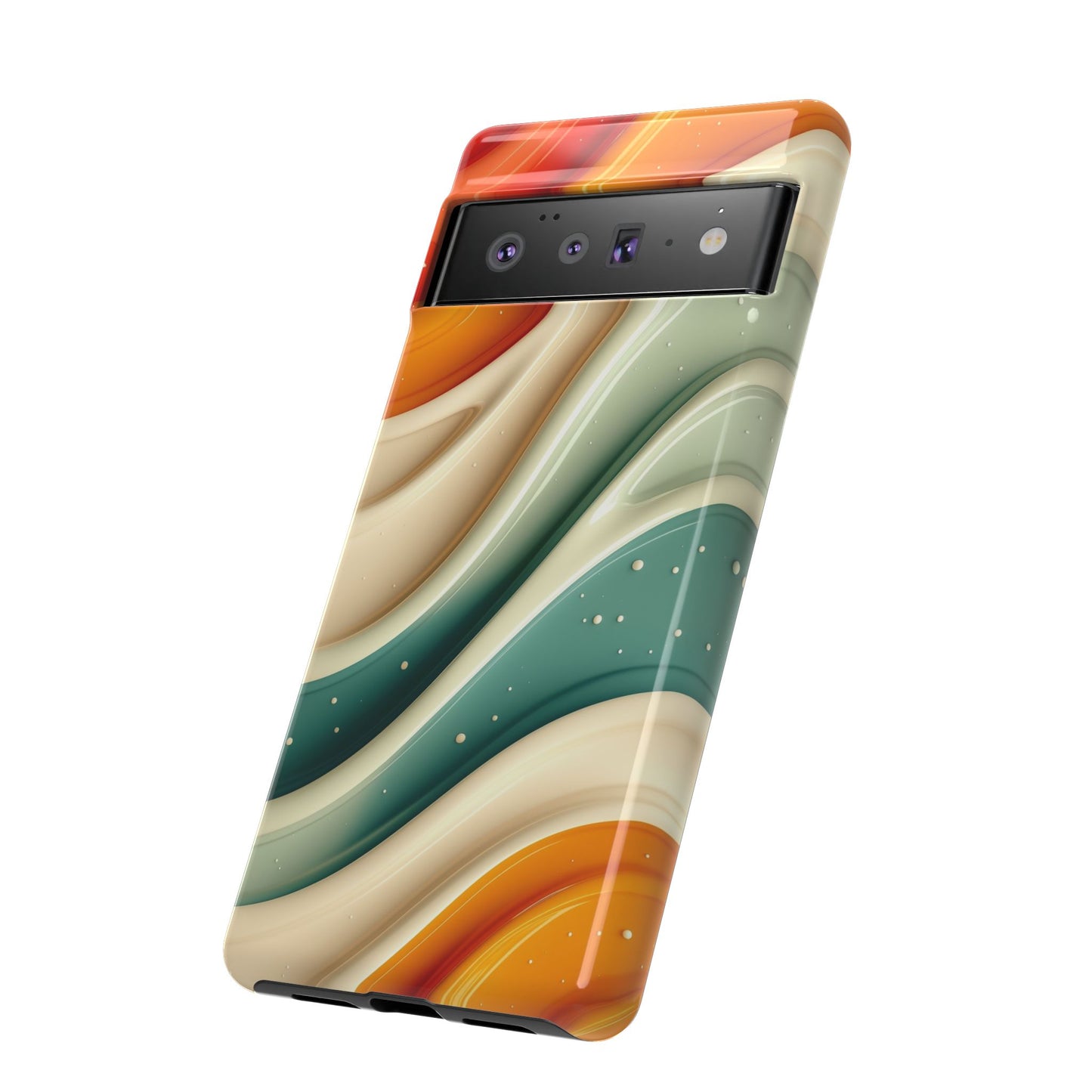 Retro Phone Case, Abstract Floral Design, Trendy Mobile Cover, Modern Tech Accessories, Gift for Her