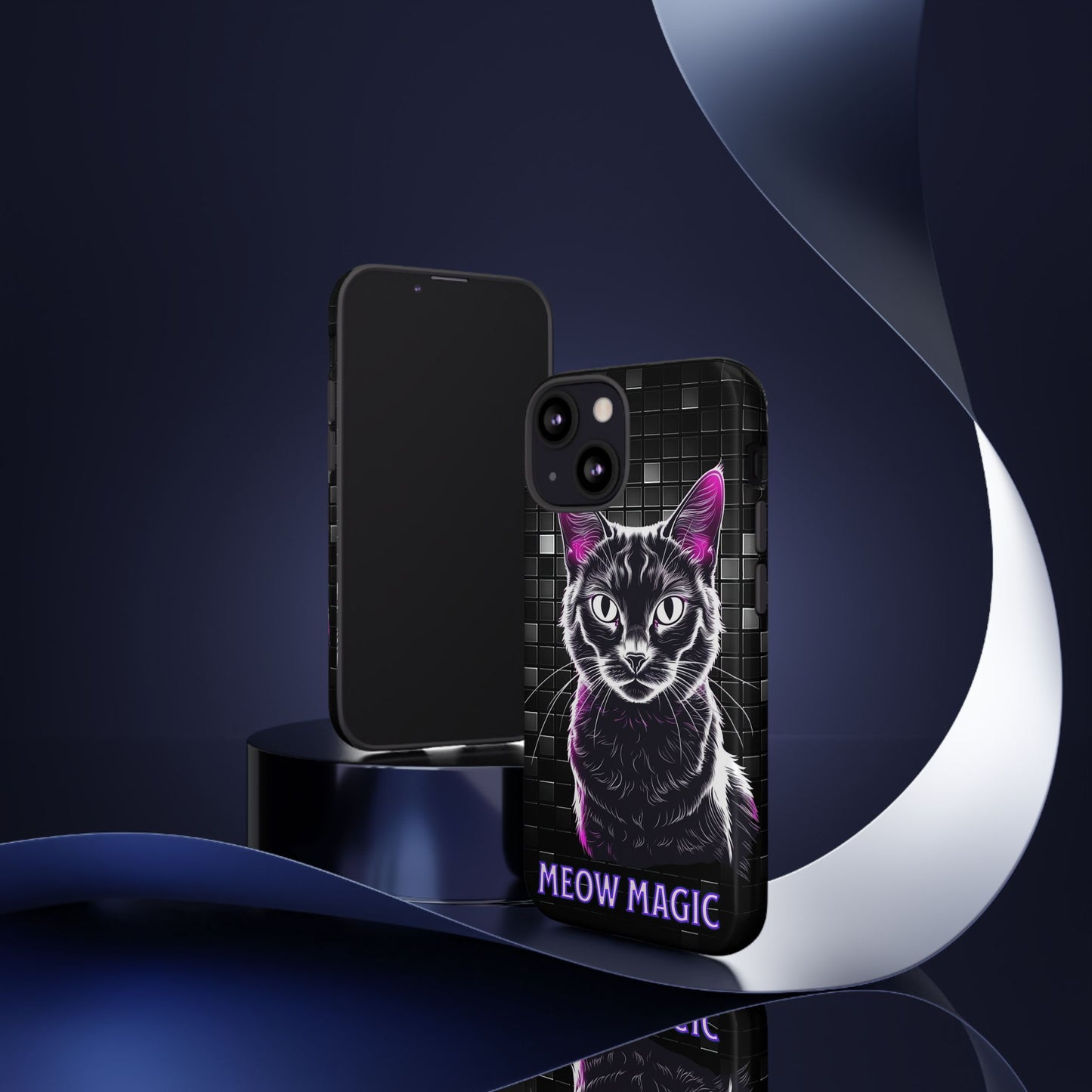 Cat Phone Case - Meow Magic, Cute Cat Lover Gift, Cat Mom Accessory, Pet-Themed Phone Cover, Stylish Cat Art Case
