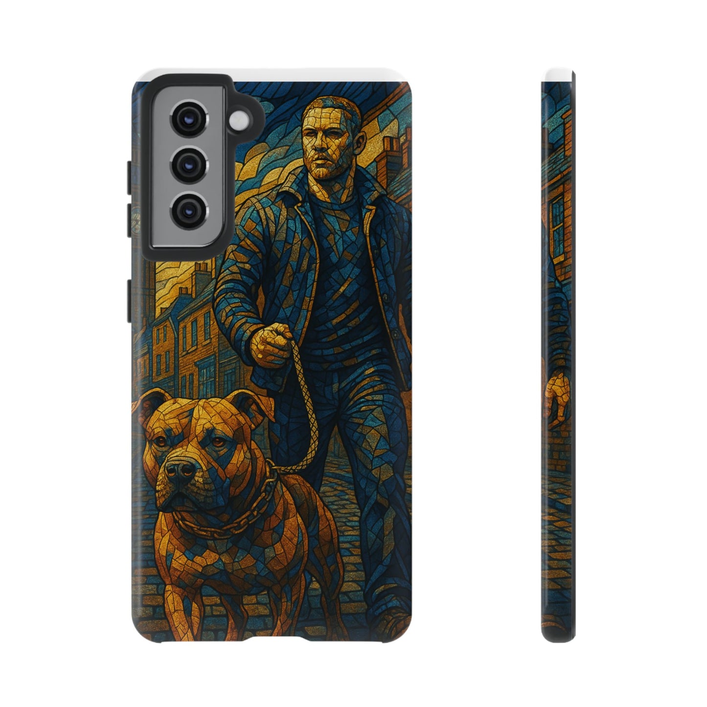 Bold Art Phone Case - Tough Cases for Dog Lovers, Unique Gift for Pet Owners, Phone Accessories for Him, Vibrant Dog Design, Stylish [...]Urban Mosaic Pitbull iPhone Case