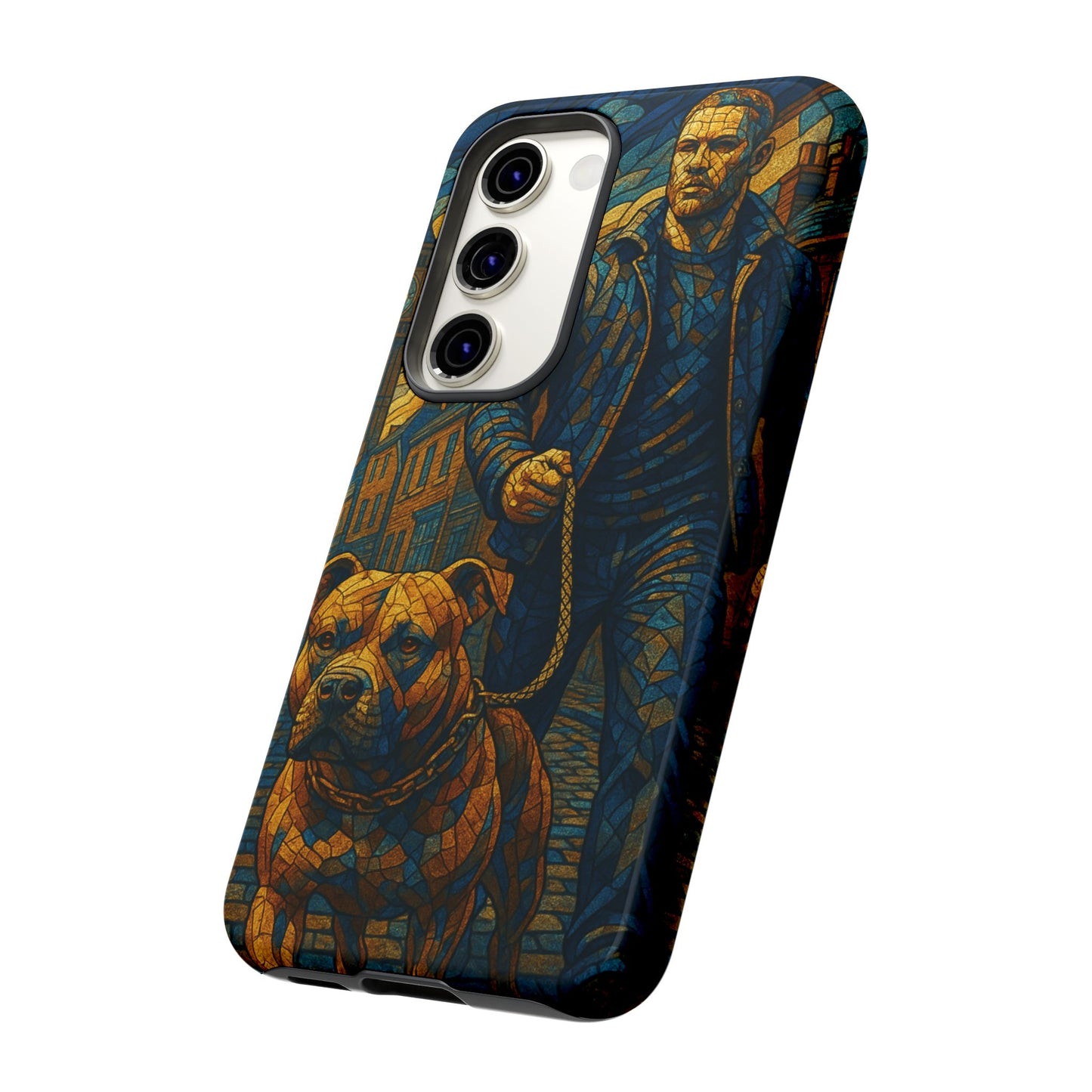 Bold Art Phone Case - Tough Cases for Dog Lovers, Unique Gift for Pet Owners, Phone Accessories for Him, Vibrant Dog Design, Stylish [...]Urban Mosaic Pitbull iPhone Case