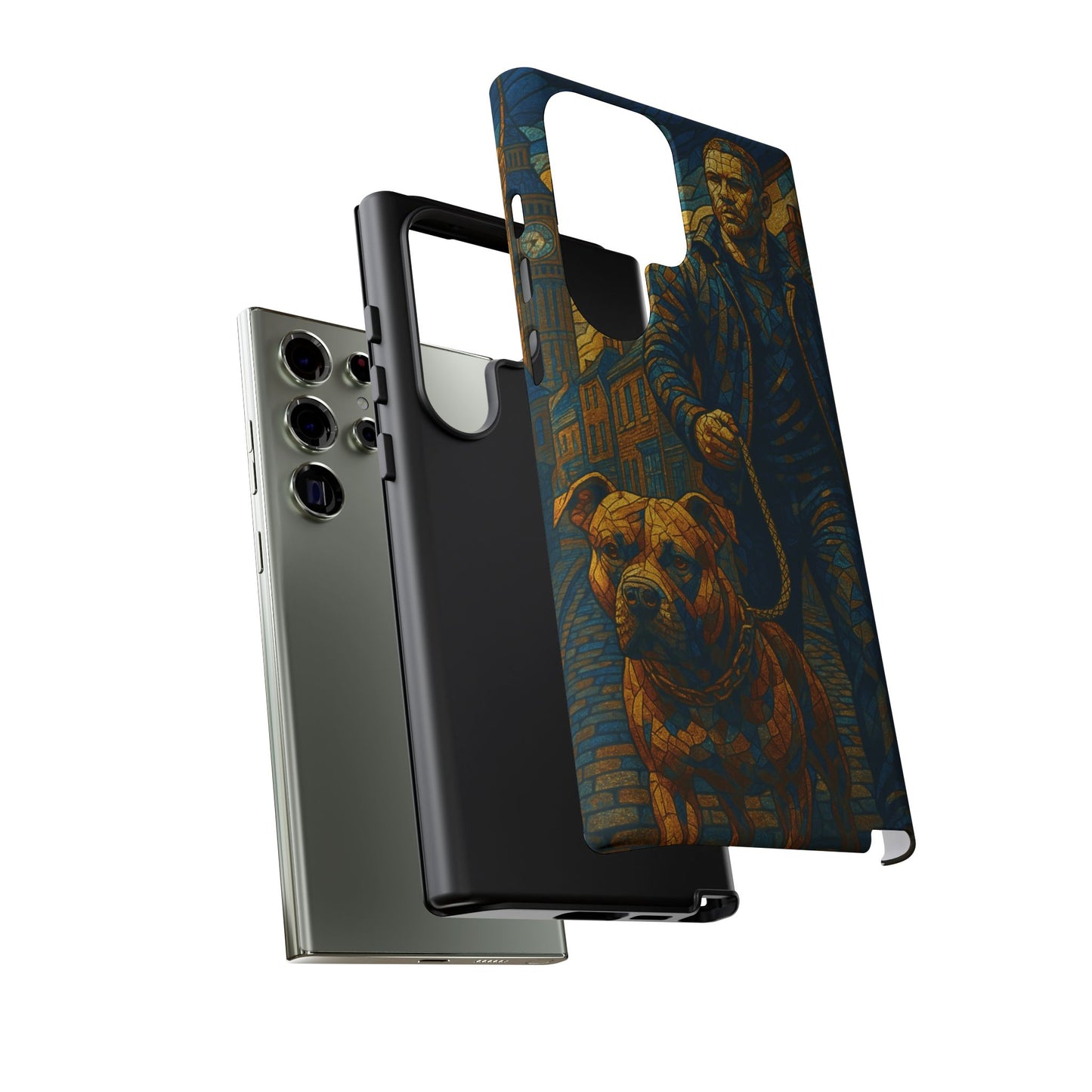 Bold Art Phone Case - Tough Cases for Dog Lovers, Unique Gift for Pet Owners, Phone Accessories for Him, Vibrant Dog Design, Stylish [...]Urban Mosaic Pitbull iPhone Case